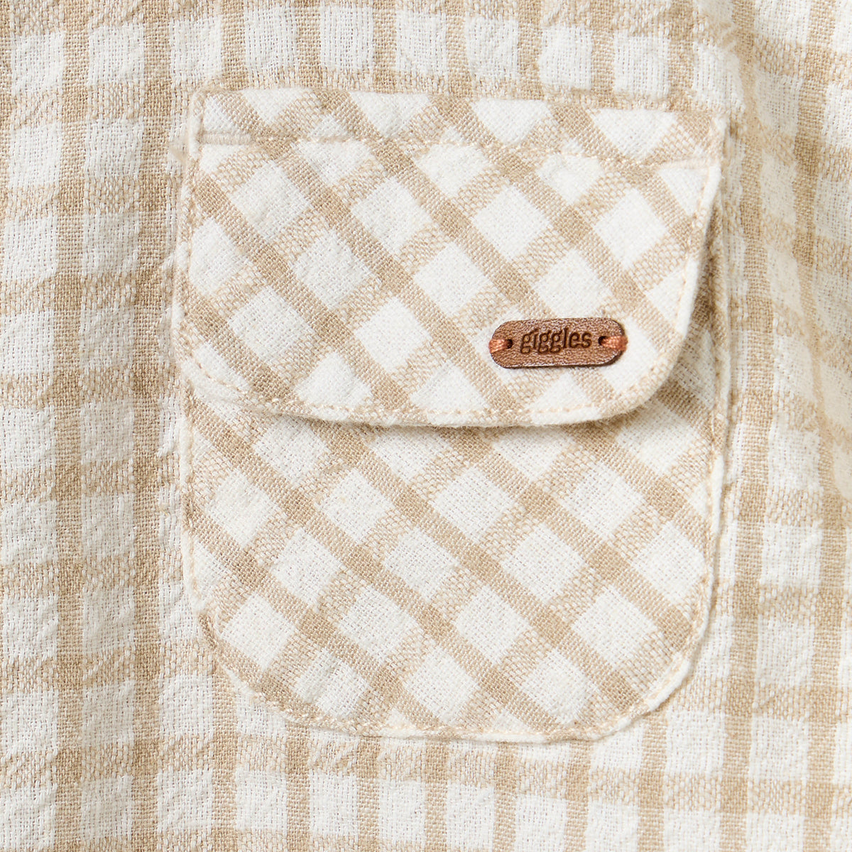 Giggles Checked Collared Shirt with Short Sleeves