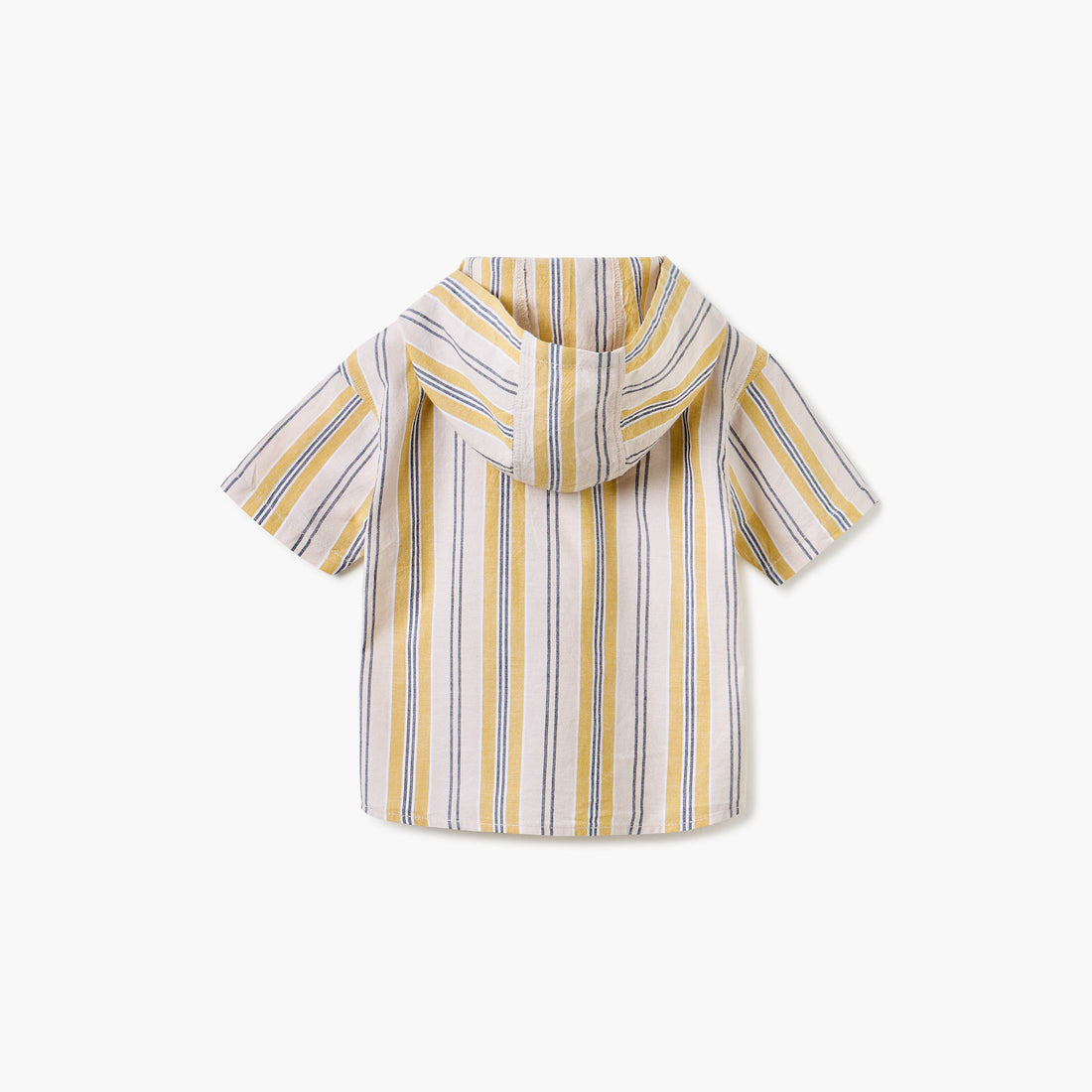 Giggles Striped Shirt with Hood and Short Sleeves