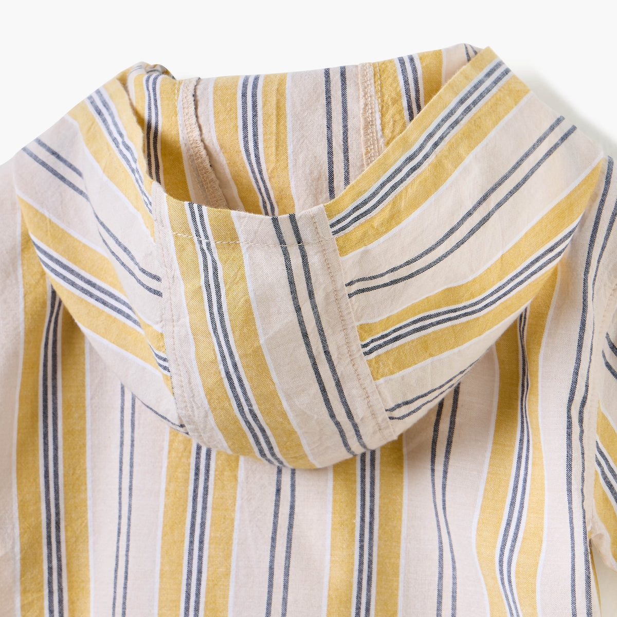 Giggles Striped Shirt with Hood and Short Sleeves