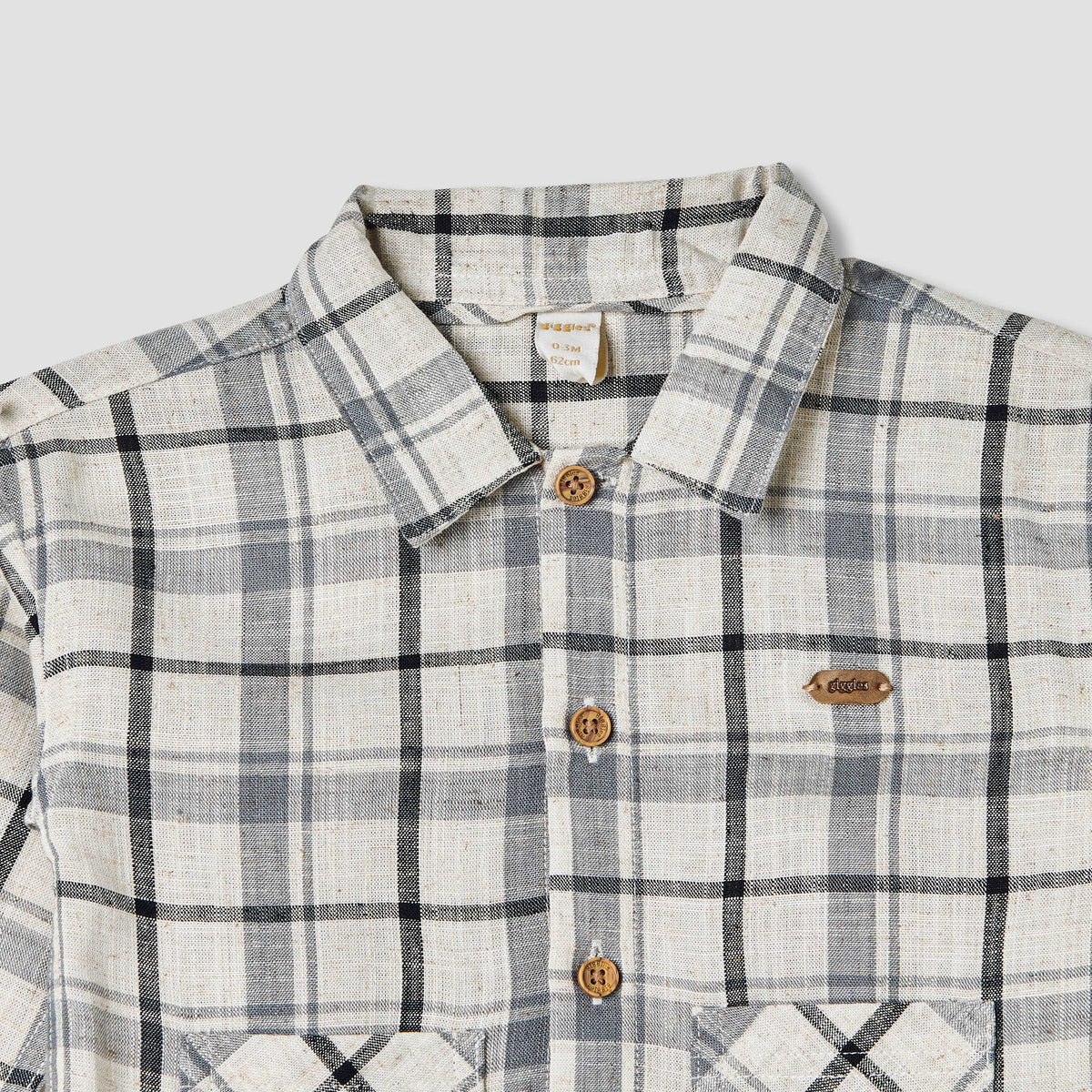 Giggles Checked Collared Shirt with Pocket