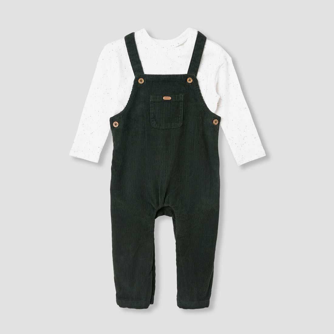 Giggles Ribbed Dungaree and T-shirt Set