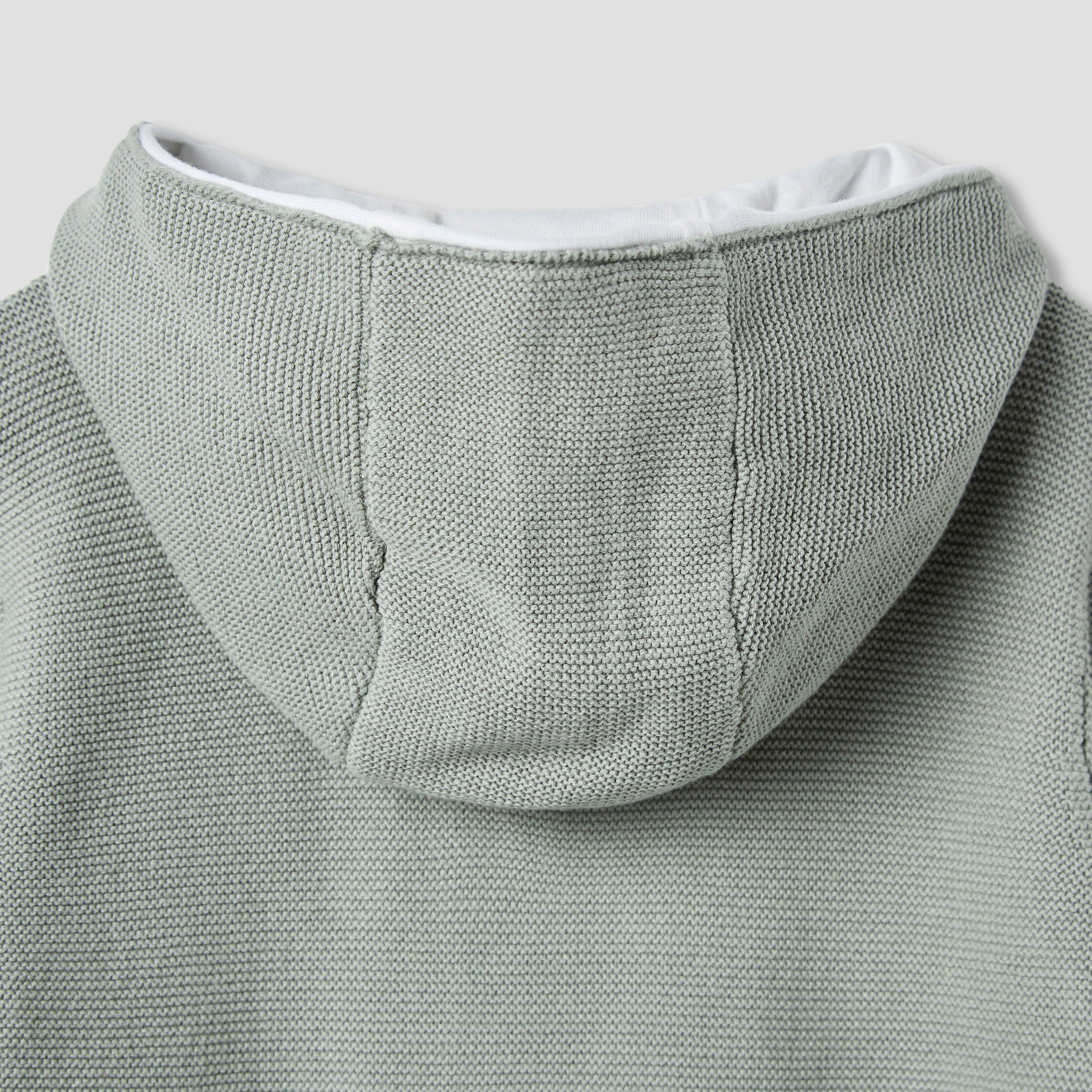 Giggles Textured Hooded Romper with Long Sleeves
