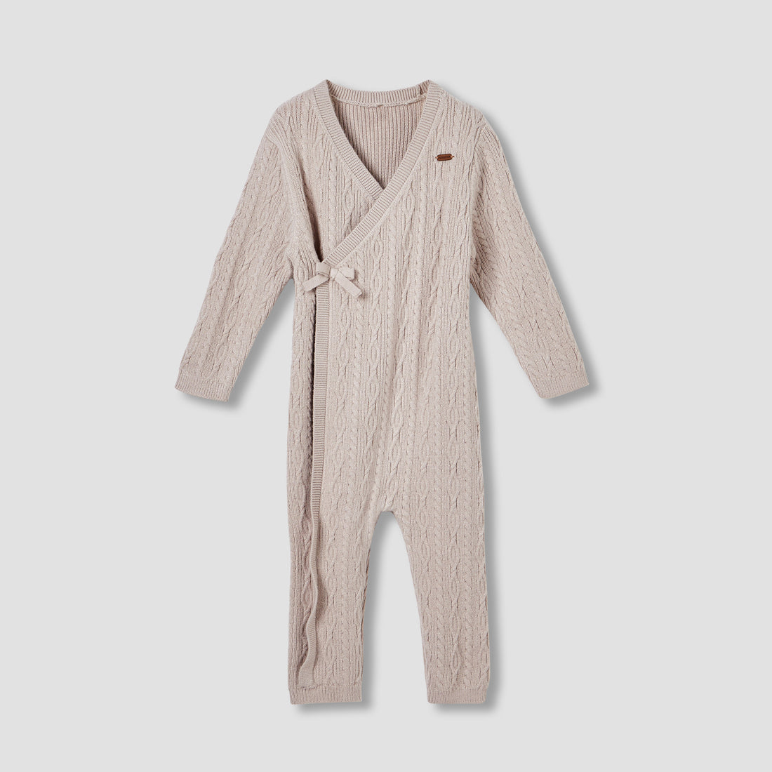 Giggles Cable Knit Romper with Long Sleeves