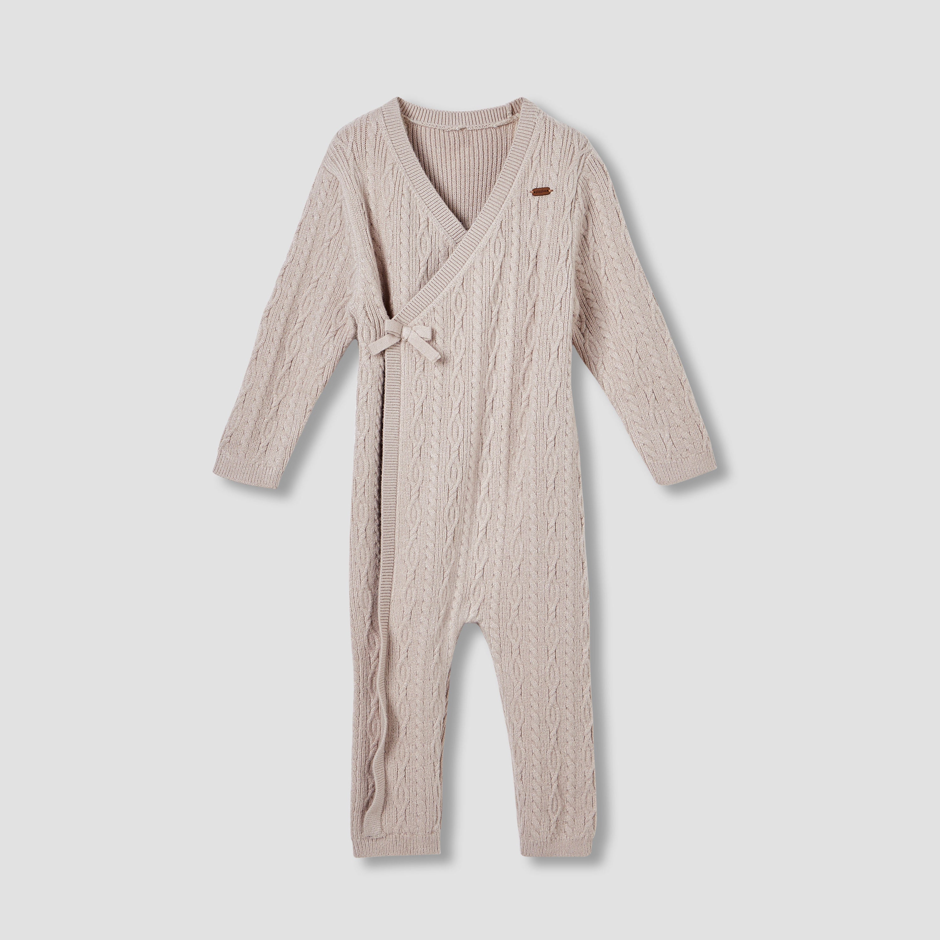 Giggles Cable Knit Romper with Long Sleeves