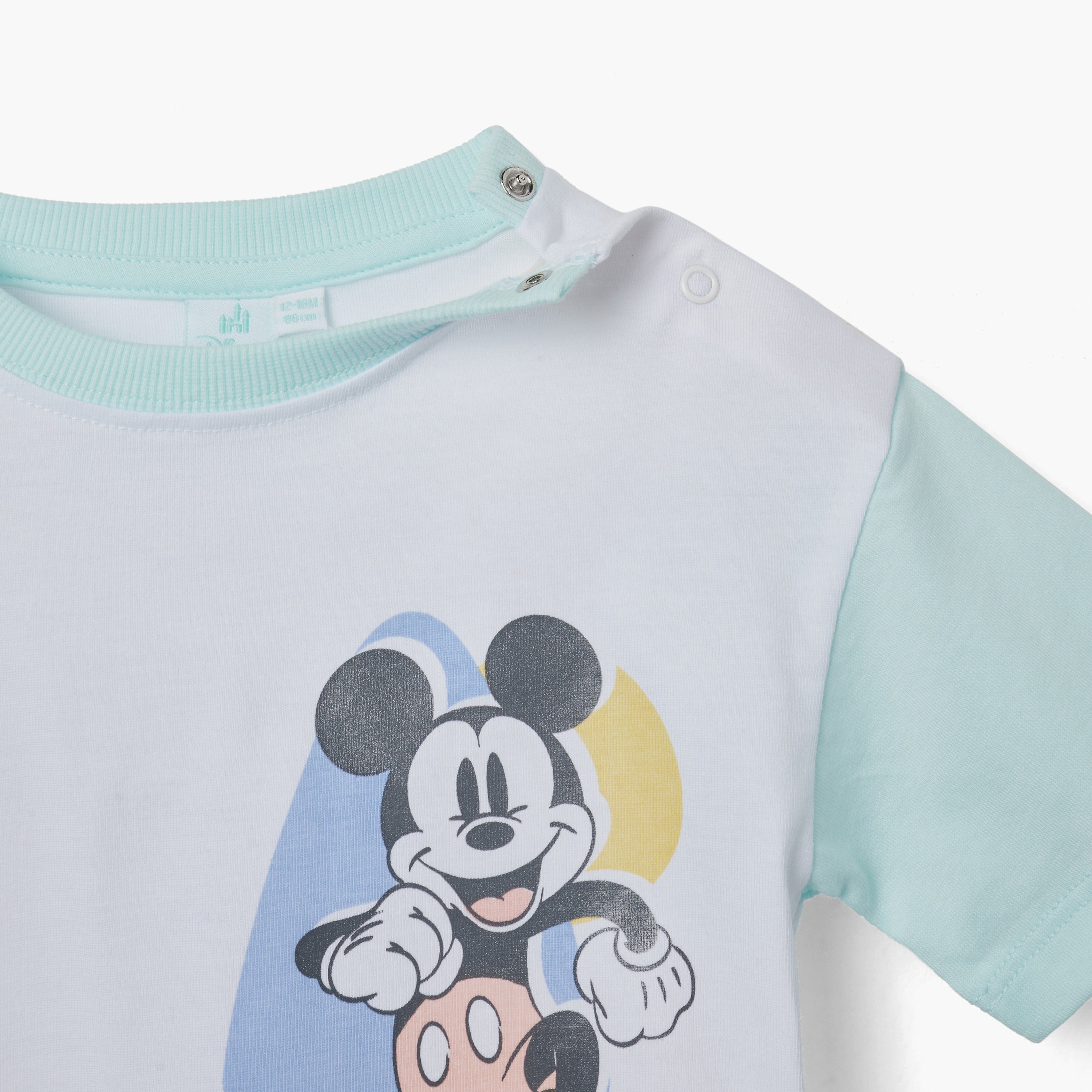 Disney Mickey Mouse Print T-shirt and Shorts Set