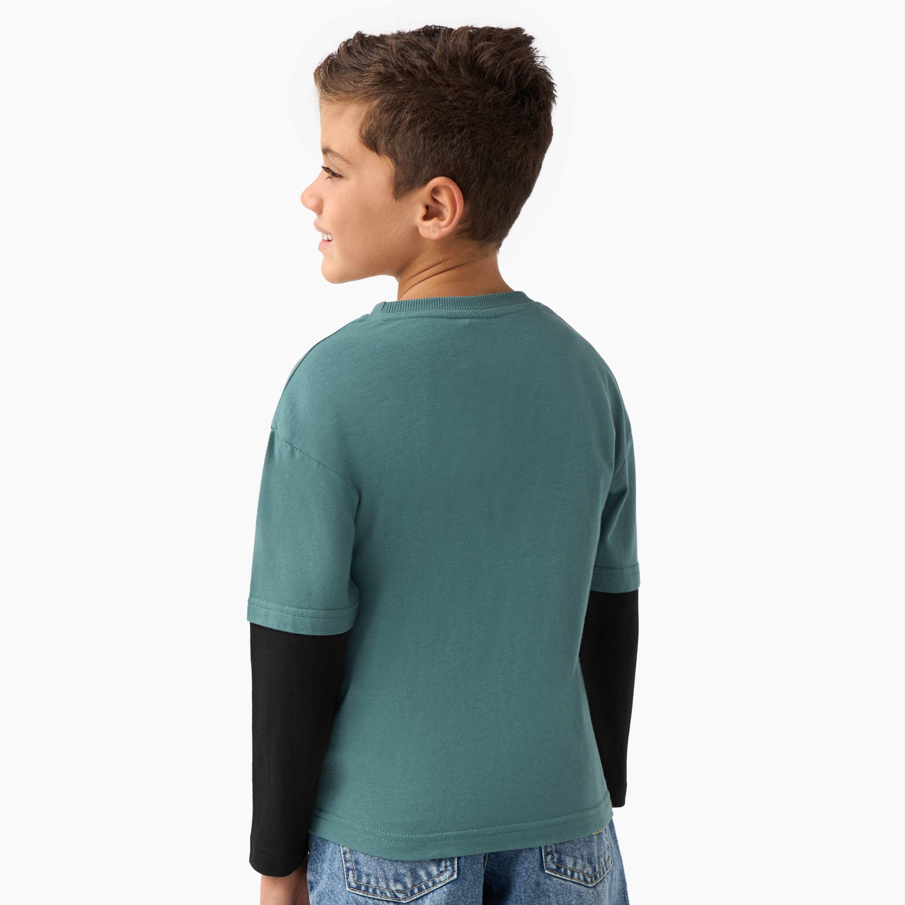Juniors Embroidered T-shirt with Long Sleeves