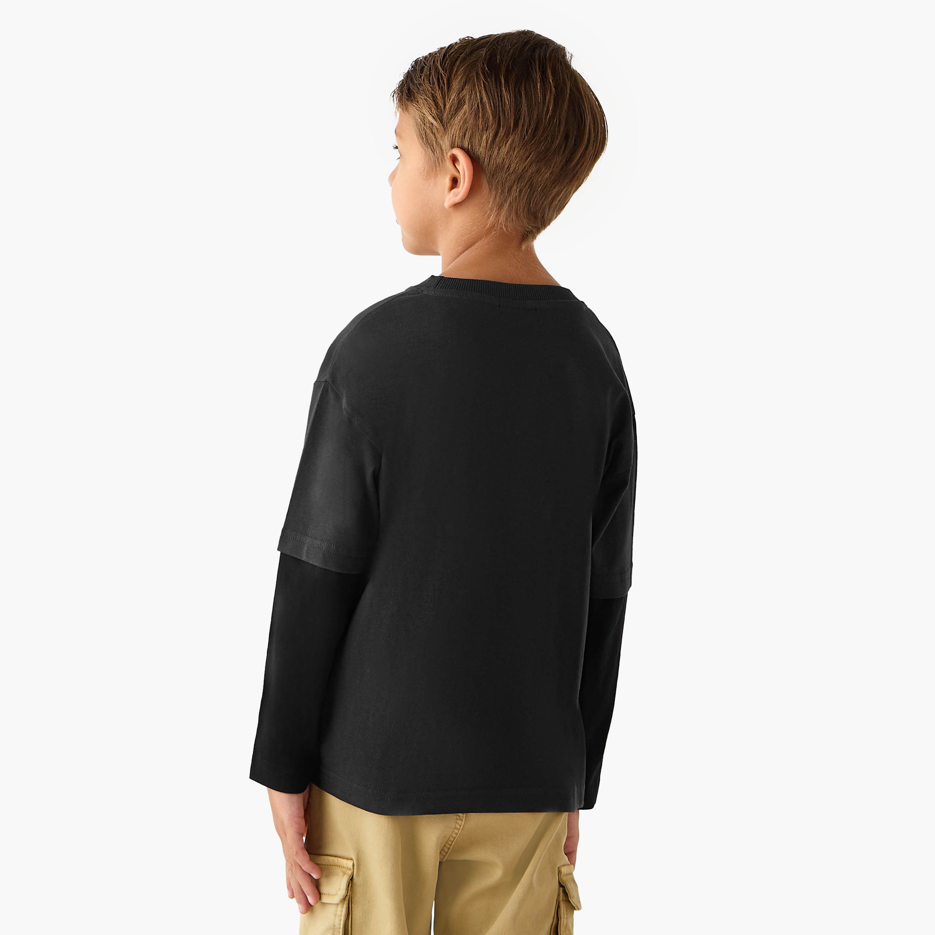 Juniors Embroidered T-shirt with Long Sleeves