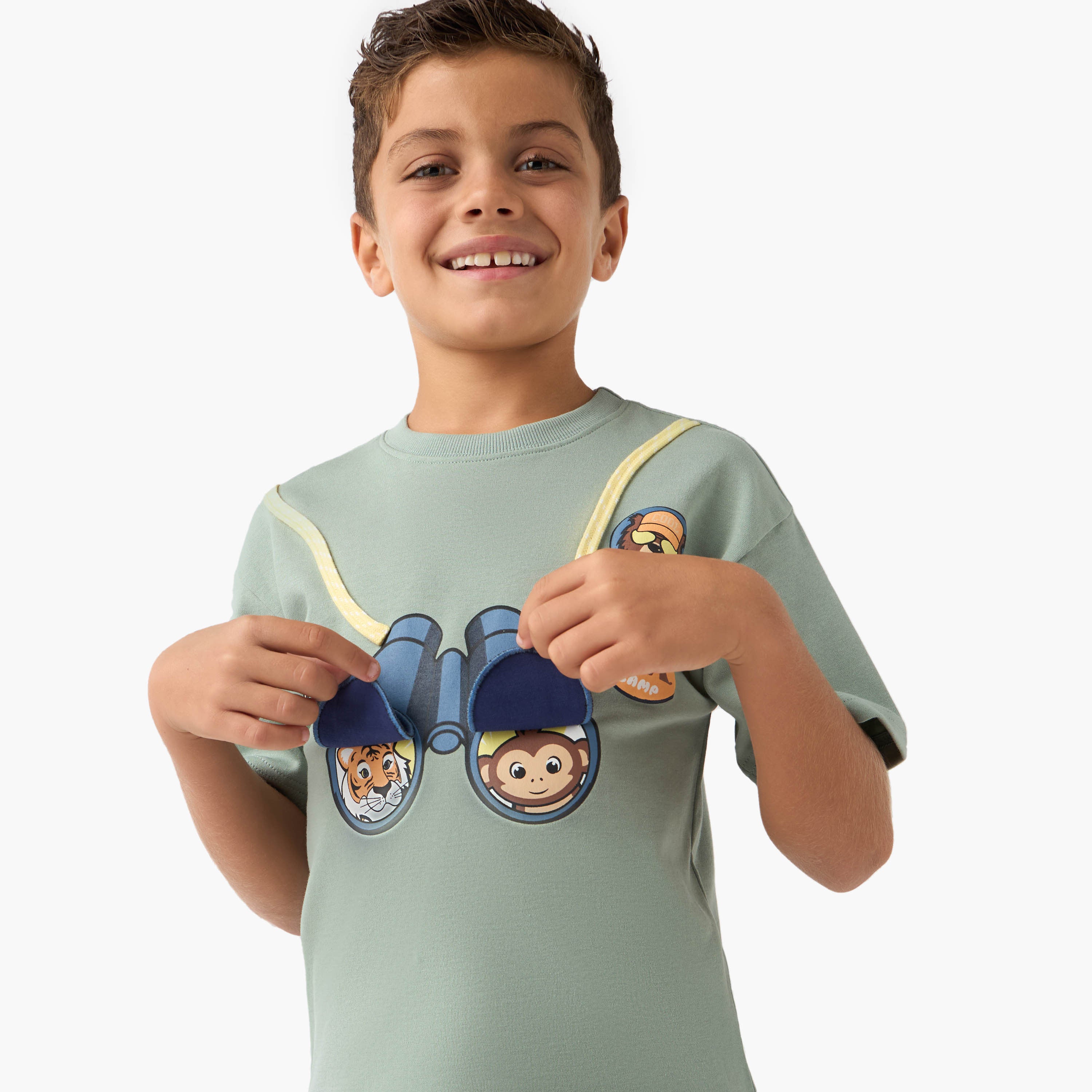 Juniors Printed T-shirt with Crew Neck