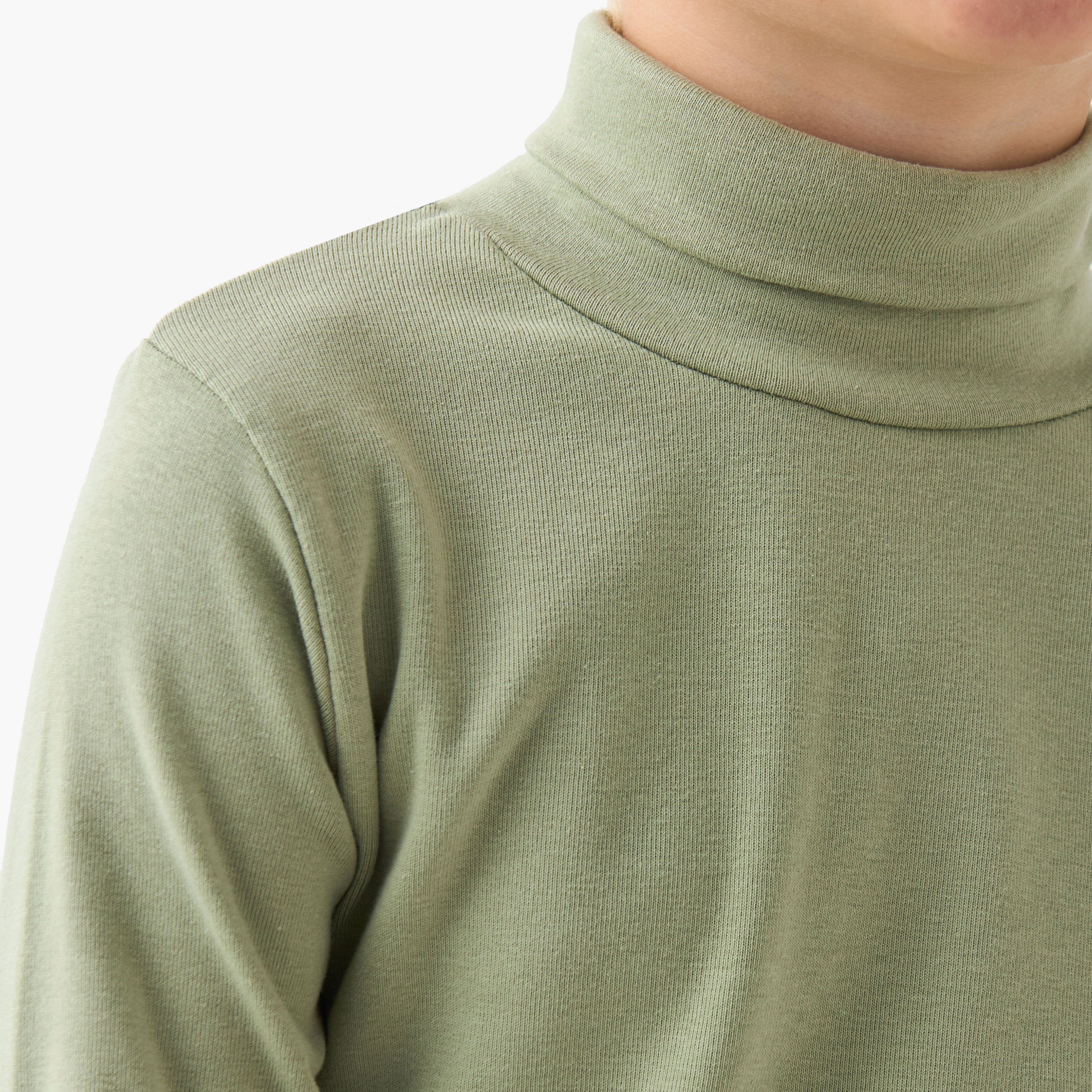 Juniors Boys Turtleneck T-shirt - Cotton Blend - Long Sleeves