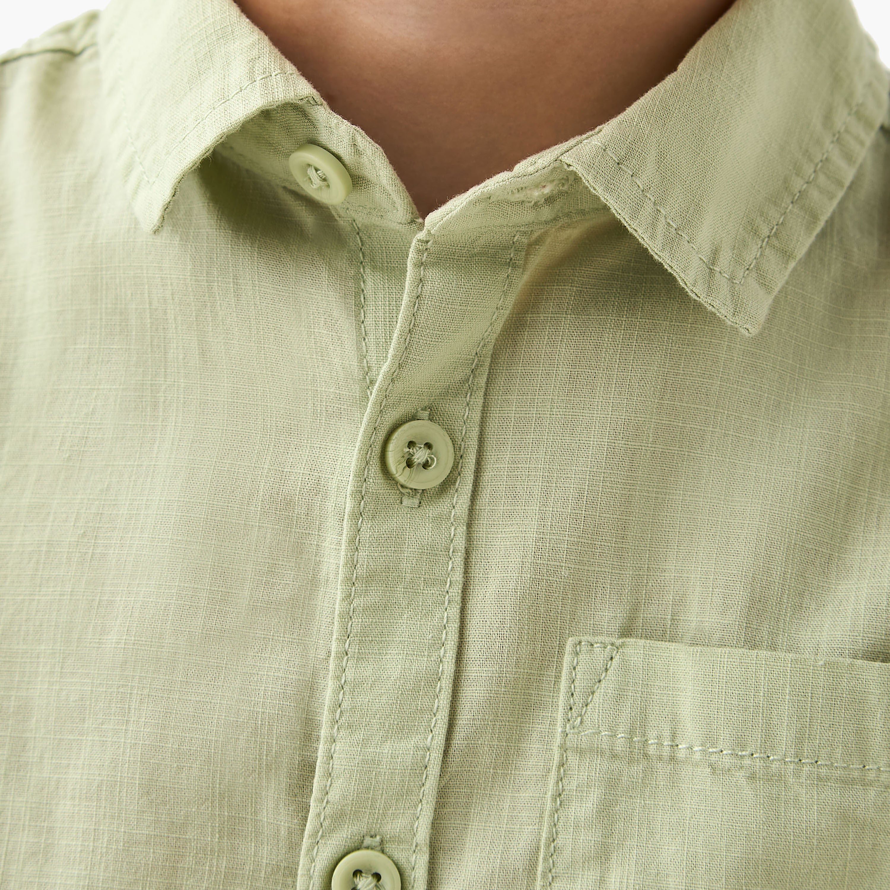 Juniors Long Sleeves Shirt with Chest Pocket