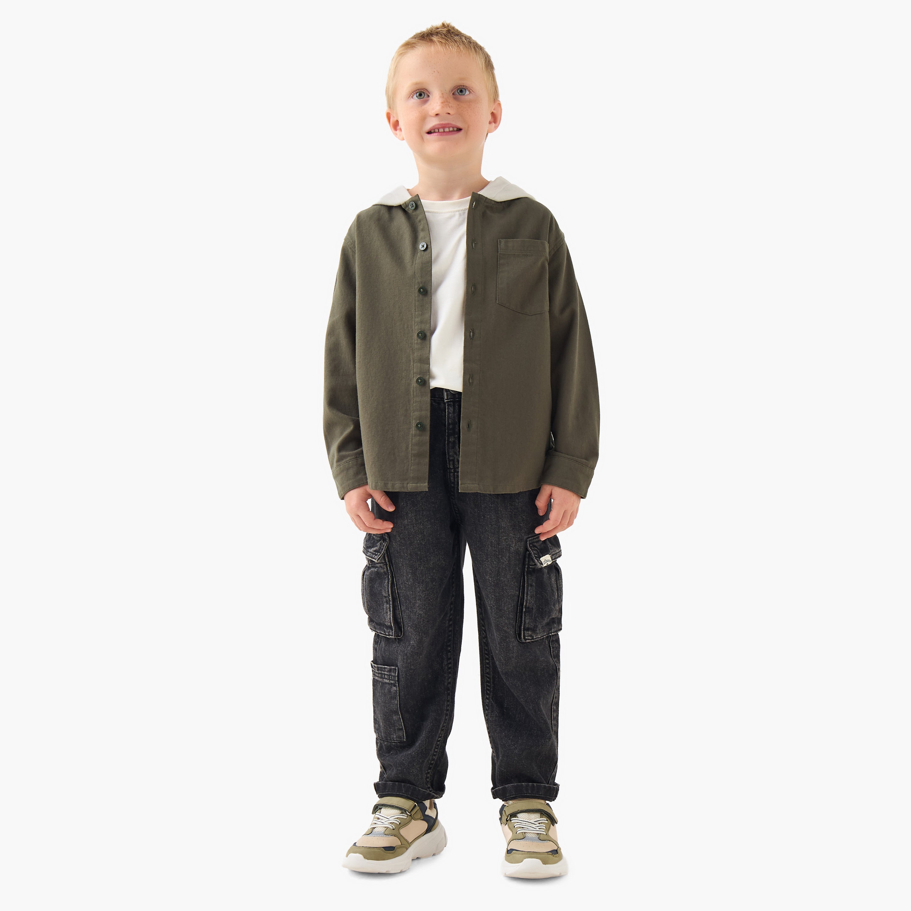 Juniors Long Sleeves Shirt with Hooded Neck