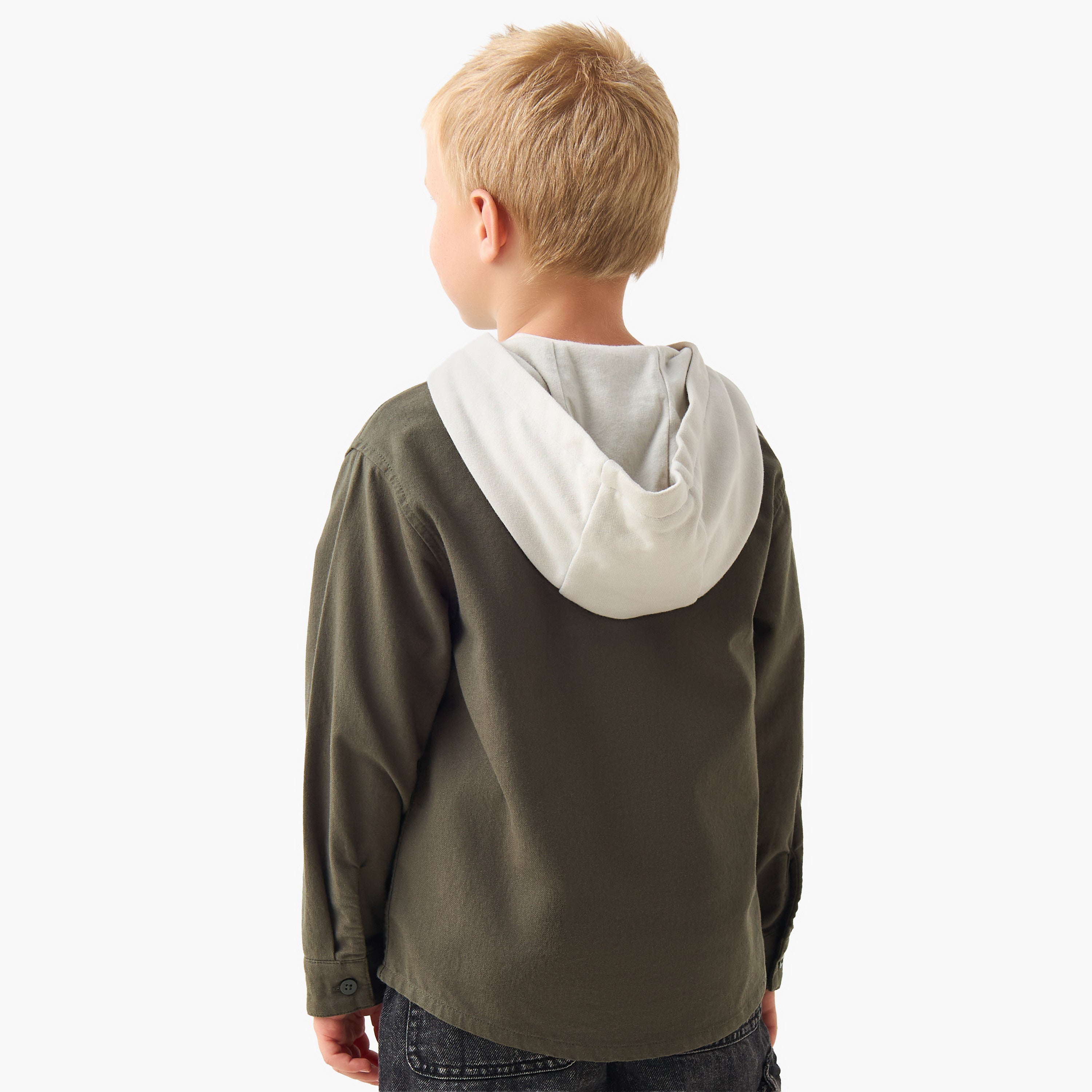 Juniors Long Sleeves Shirt with Hooded Neck