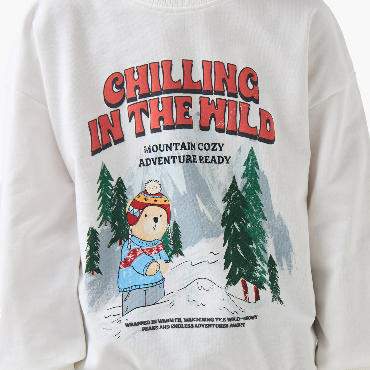 Juniors Graphic Print Pullover with Long Sleeves