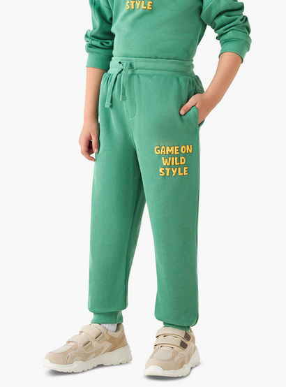 Juniors Boys Sweatshirt and Joggers Set with Slogan Print - Cotton - Long Sleeves - Crew Neck-boys-clothing-setsandcoords-image-3