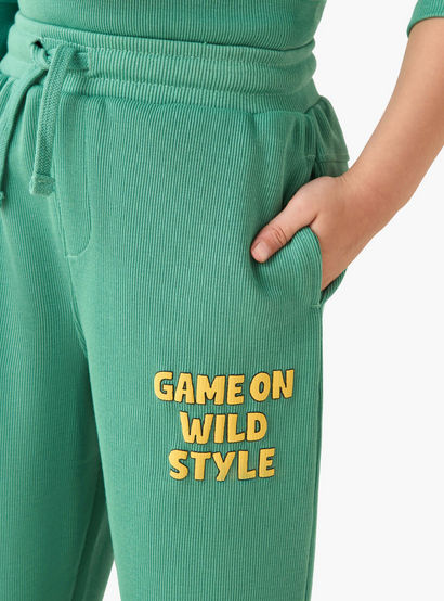 Juniors Boys Sweatshirt and Joggers Set with Slogan Print - Cotton - Long Sleeves - Crew Neck-boys-clothing-setsandcoords-image-6