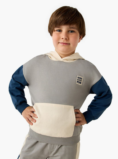 Juniors Boys Sweatshirt and Joggers Set with Hood - Soft Cotton - Long Sleeves-boys-clothing-setsandcoords-image-2