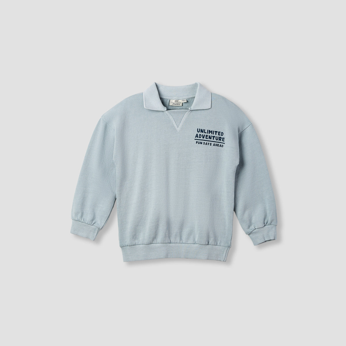 Juniors Boys Sweatshirt and Joggers Set with Text Print - Polyester - Long Sleeves and Collar