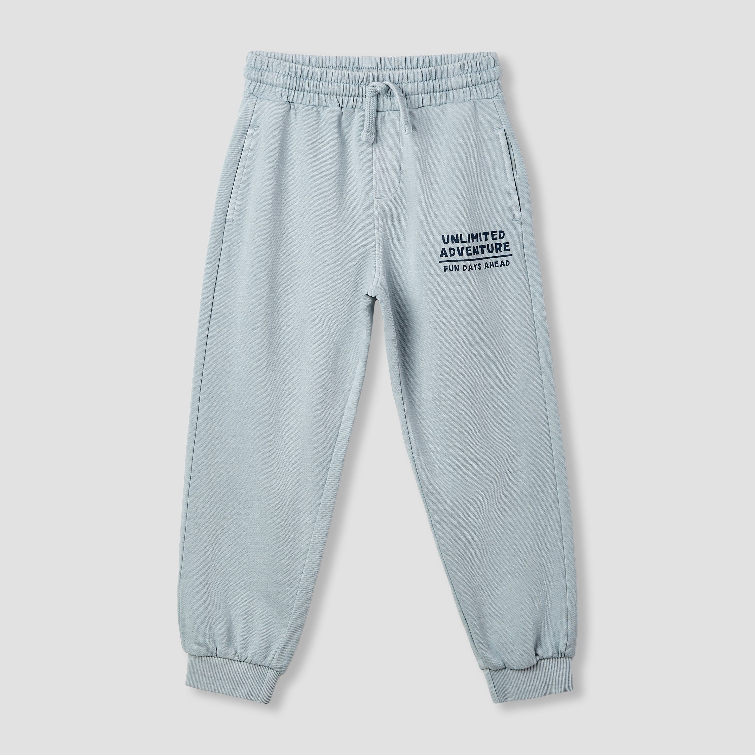 Juniors Boys Sweatshirt and Joggers Set with Text Print - Polyester - Long Sleeves and Collar