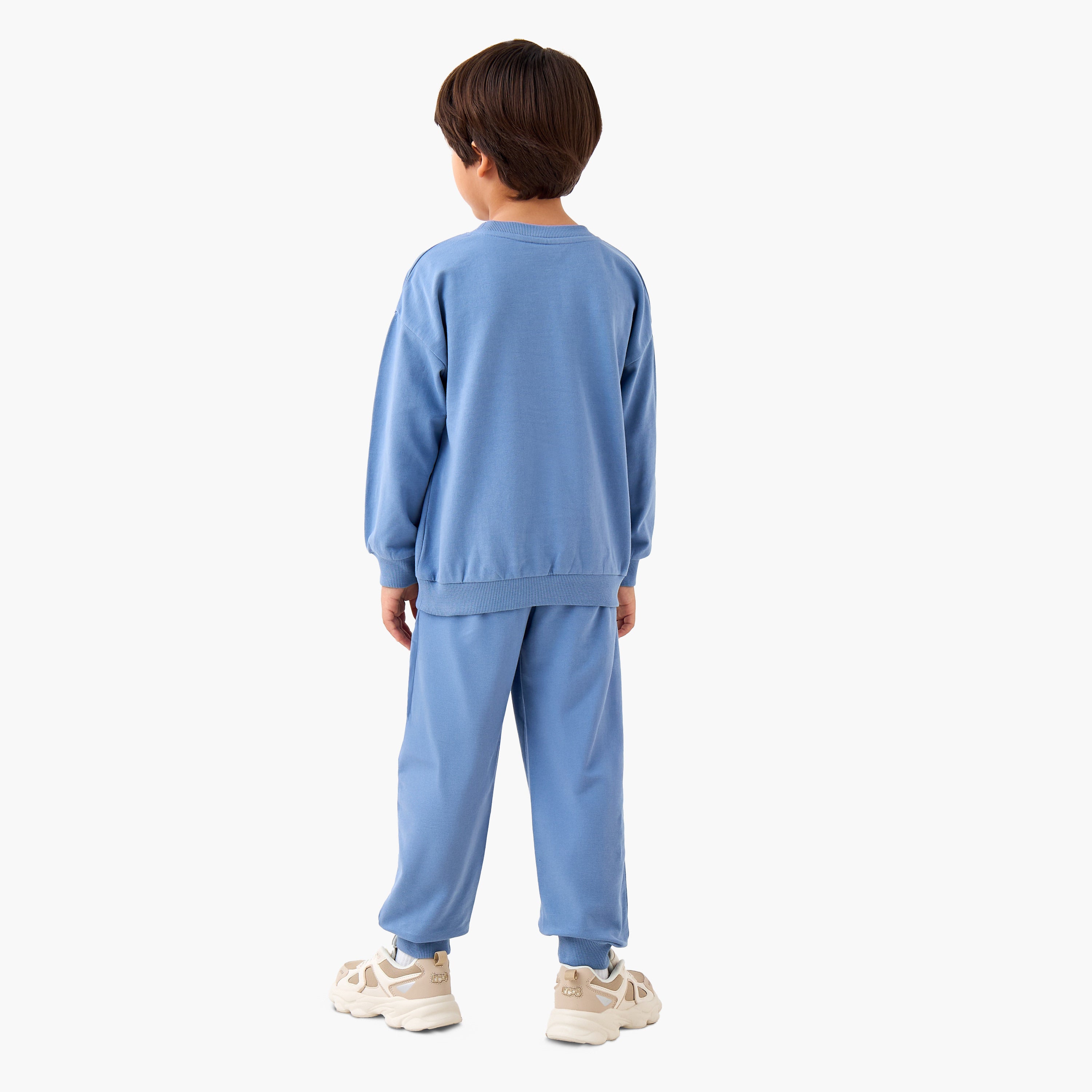 Juniors Boys Sweatshirt and Joggers Set with Boston Applique - Cotton - Long Sleeves