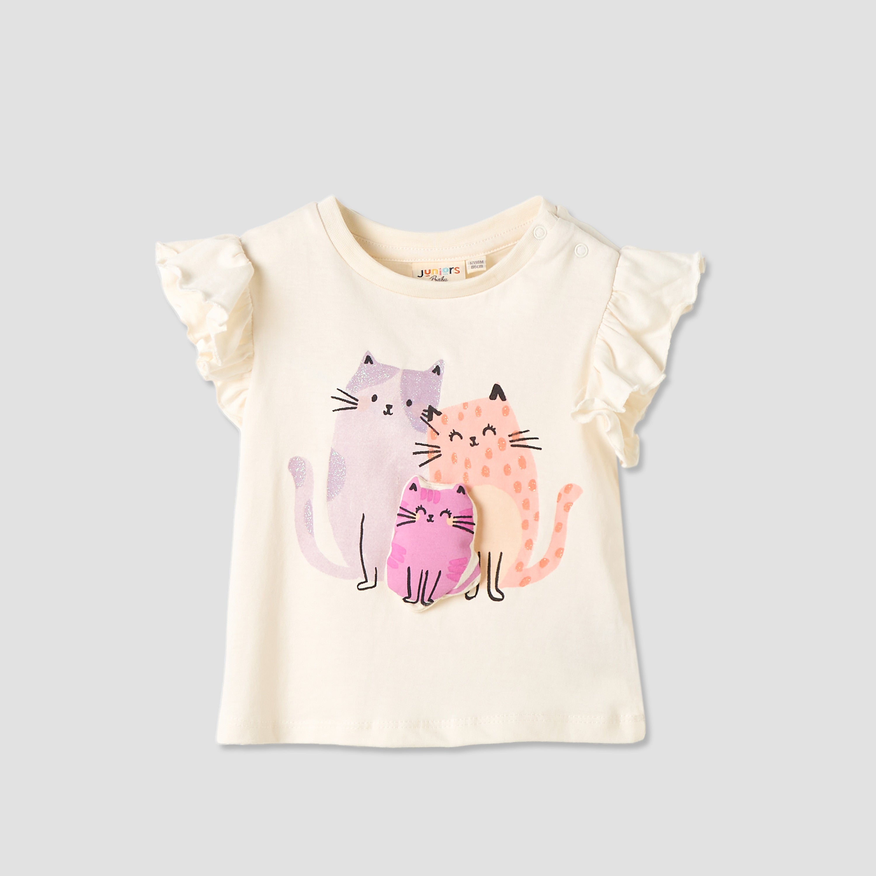 Set of 3 Juniors Round Neck Sleeveless T-shirts with Print