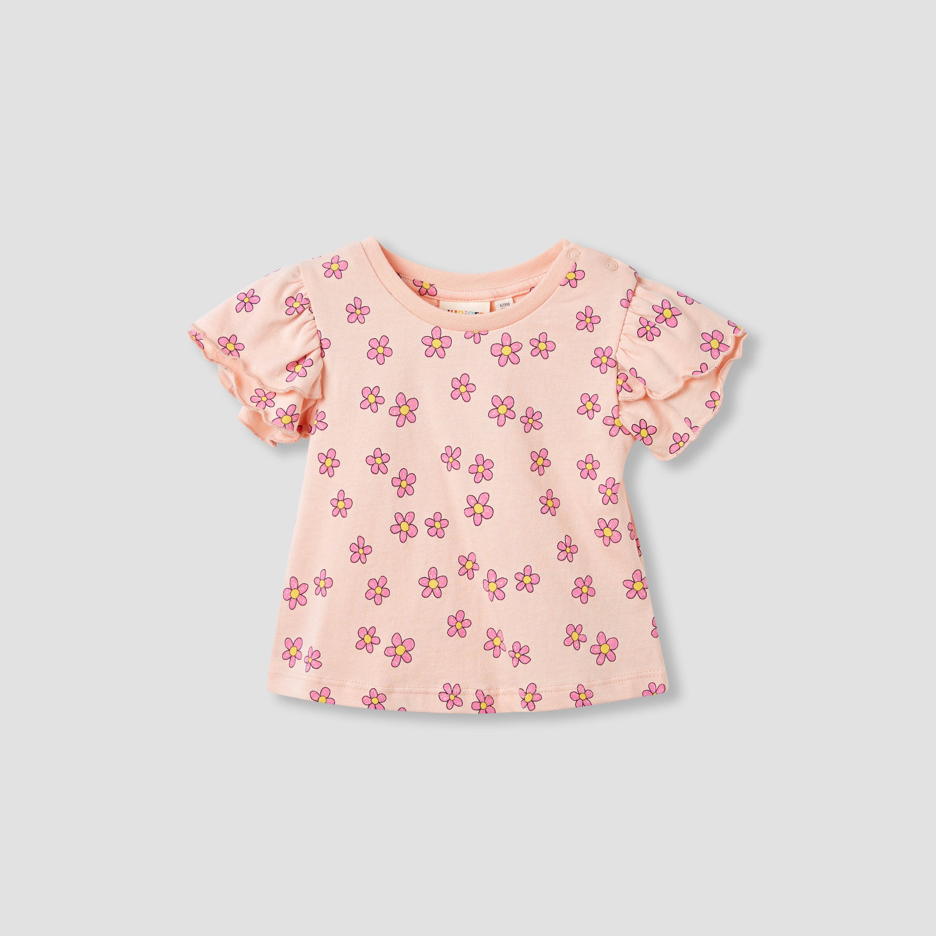 Juniors Printed Top with Ruffle Sleeves - Set of 2