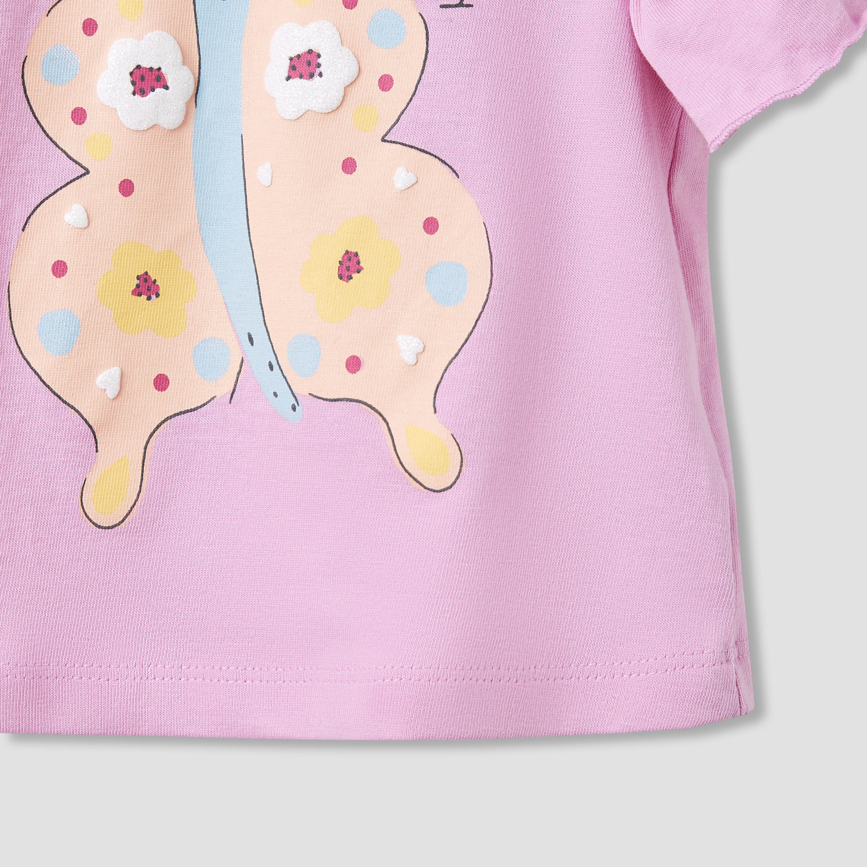 Juniors Printed Top with Ruffle Sleeves - Set of 2