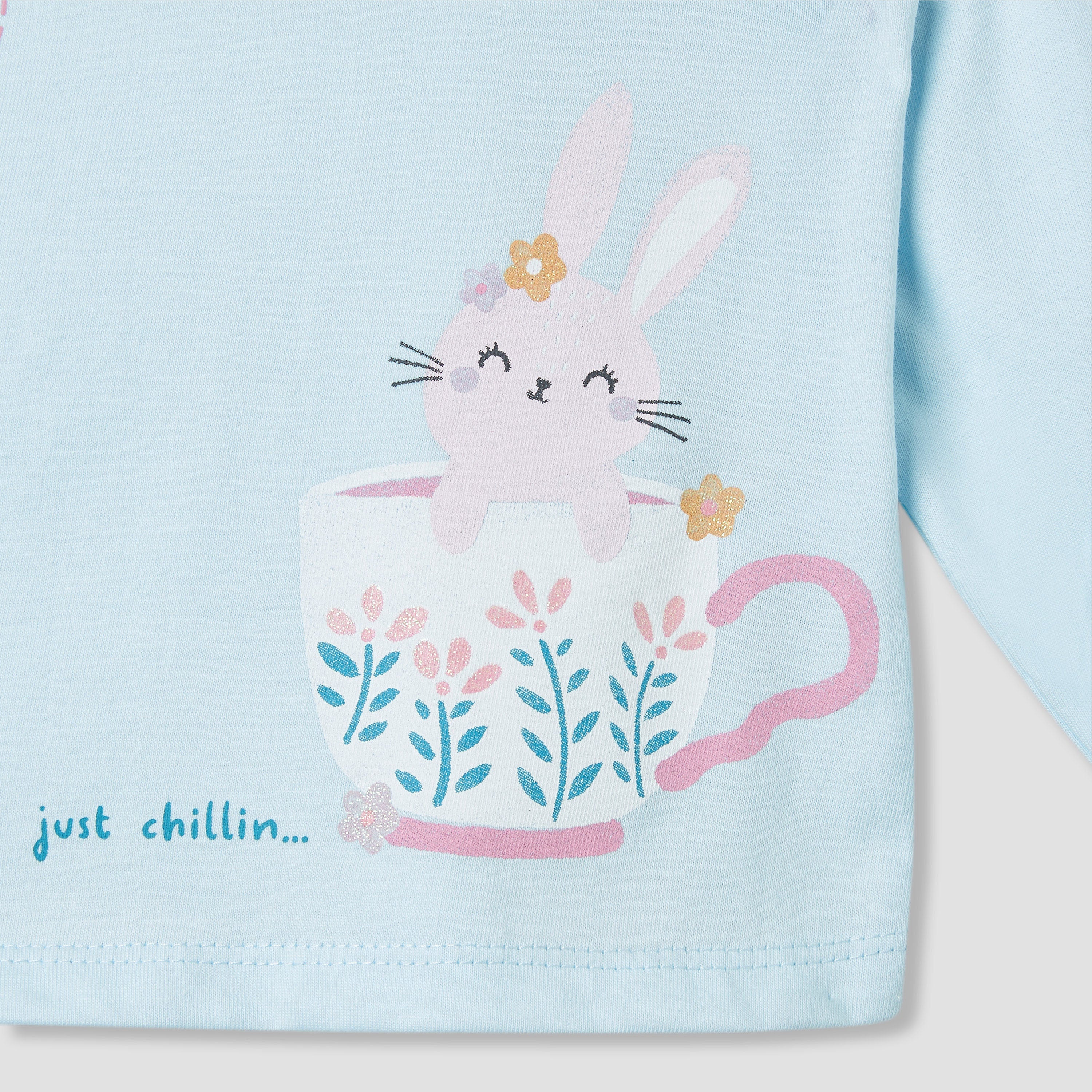 Juniors Printed T-shirt with Long Sleeves