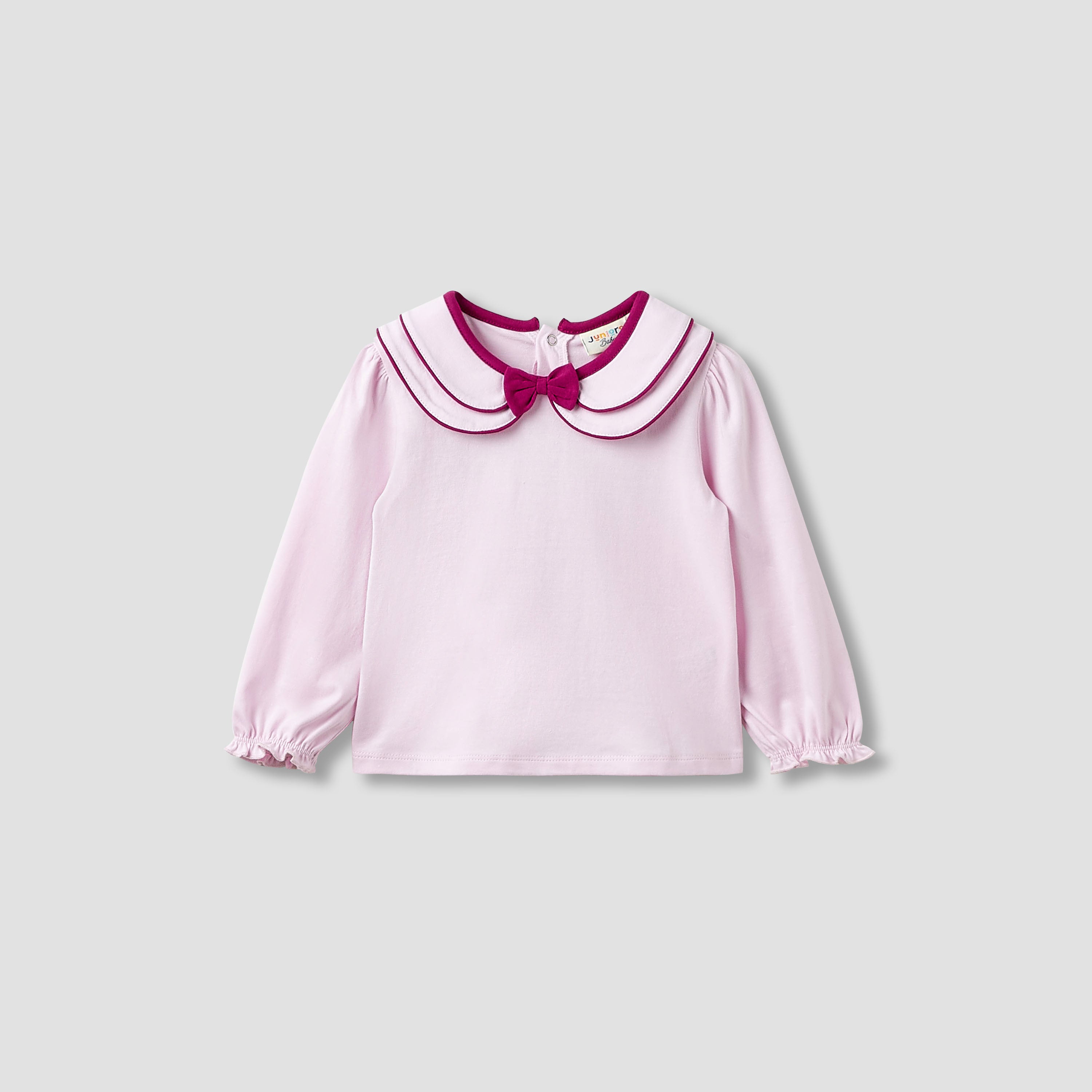 Juniors Girls Collar Neck T-shirt with Assorted Print - Cotton - Long Sleeves - Set of 2