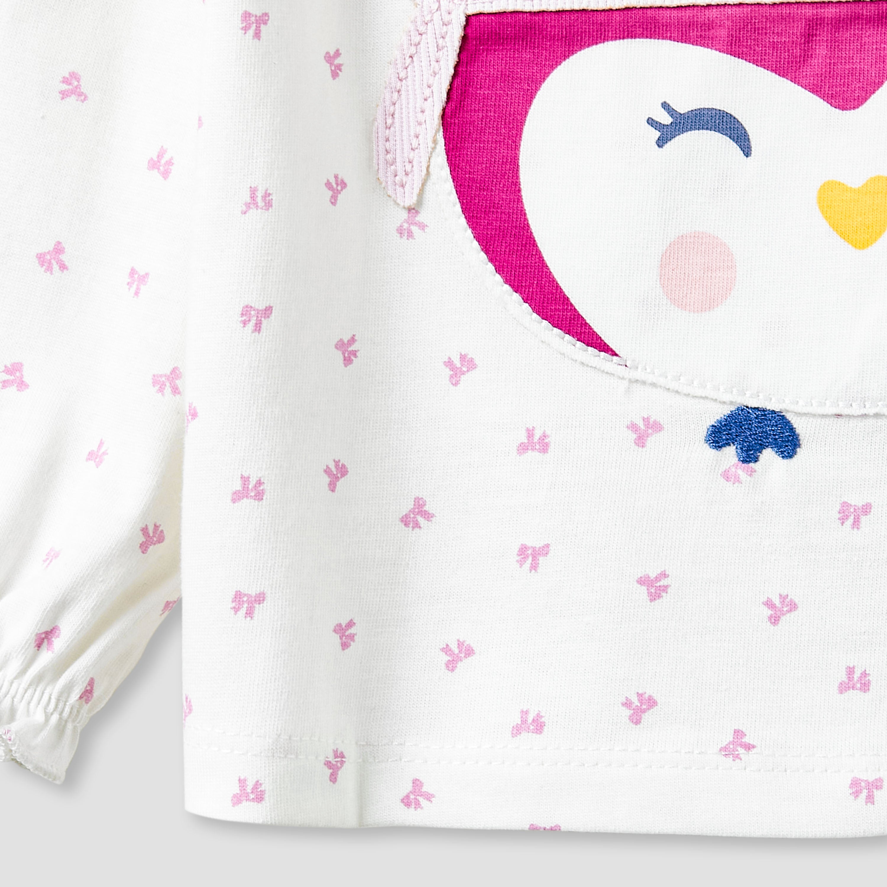 Juniors Girls Collar Neck T-shirt with Assorted Print - Cotton - Long Sleeves - Set of 2