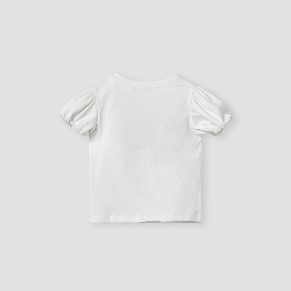 Juniors Floral Print T-shirt with Puff Sleeves