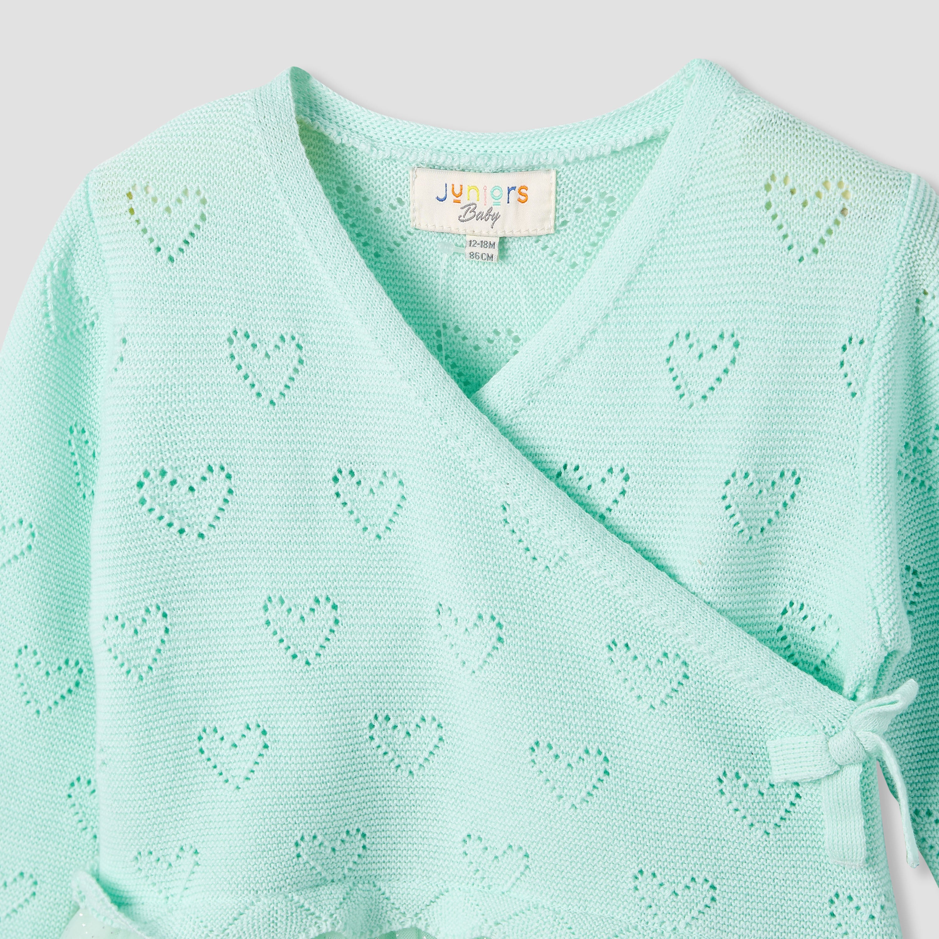 Juniors Textured V-neck Dress and Tights Set