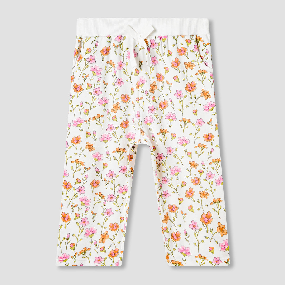 Juniors Crew Neck Long Sleeves Sweatshirt and Pants Set with Floral Print