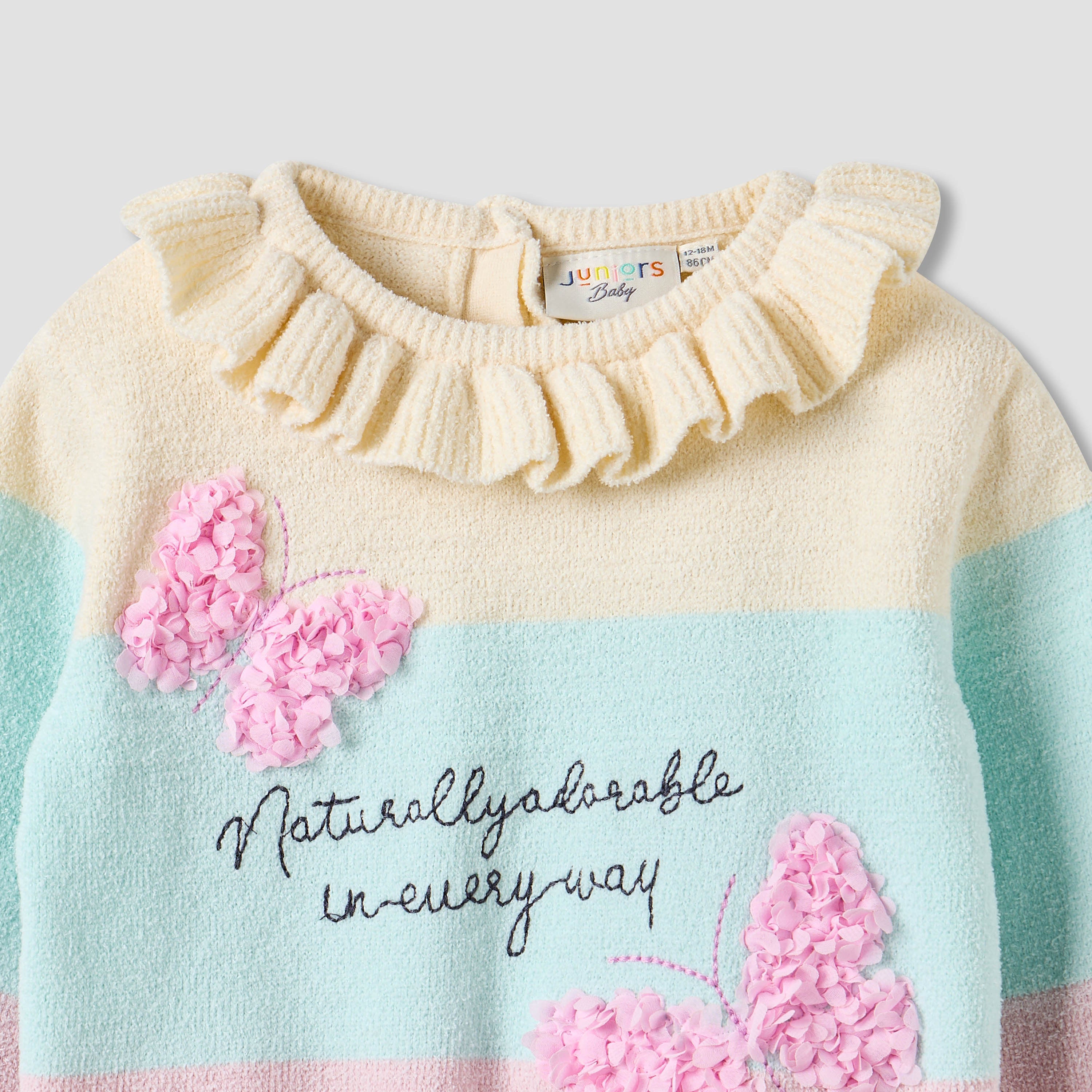 Juniors Striped Sweater and Pants Set