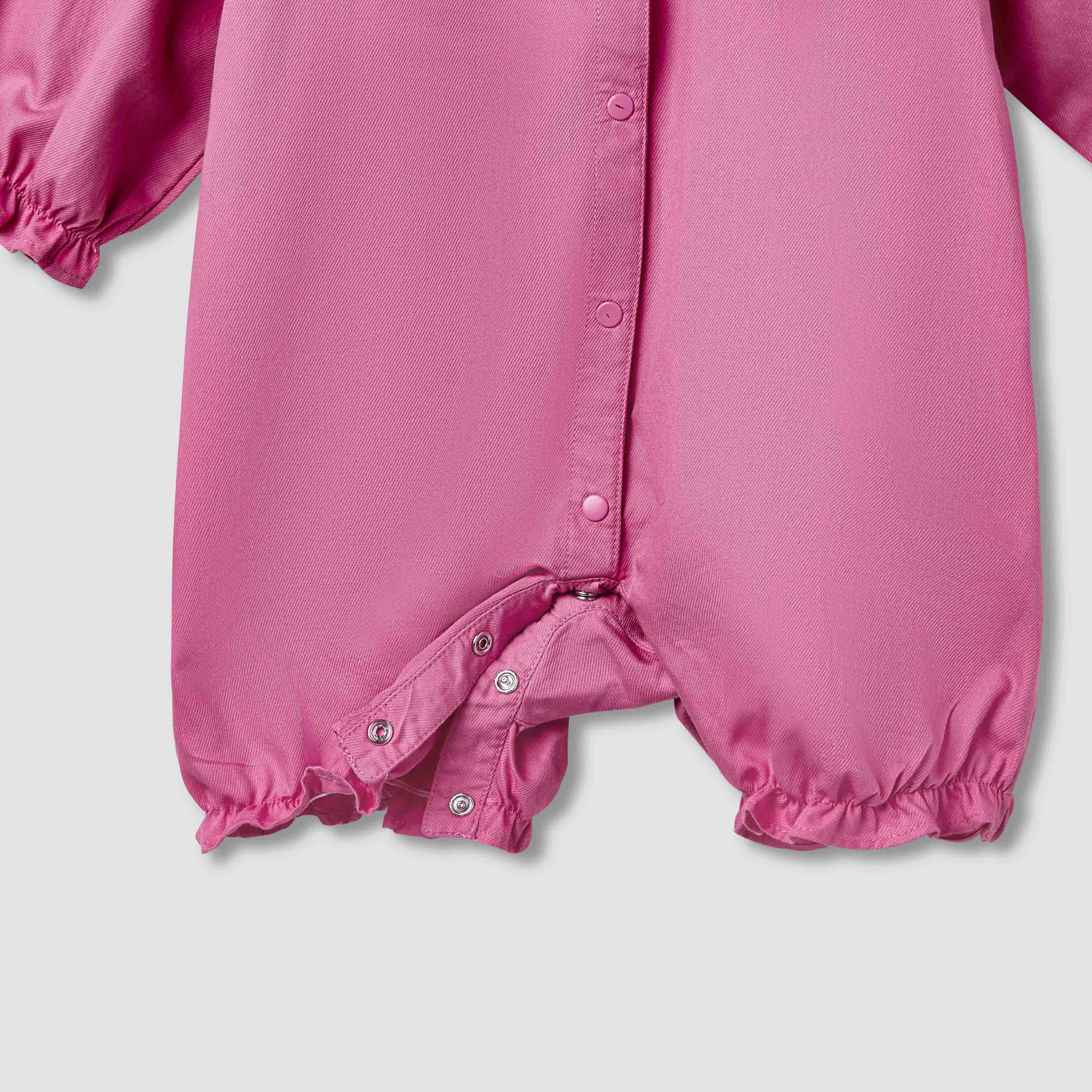 Juniors Solid Romper with Sailor Collar and Bow Accent