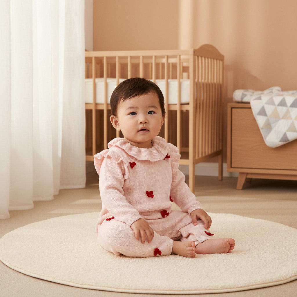 Juniors Bow Accent Sleepsuit with Collar