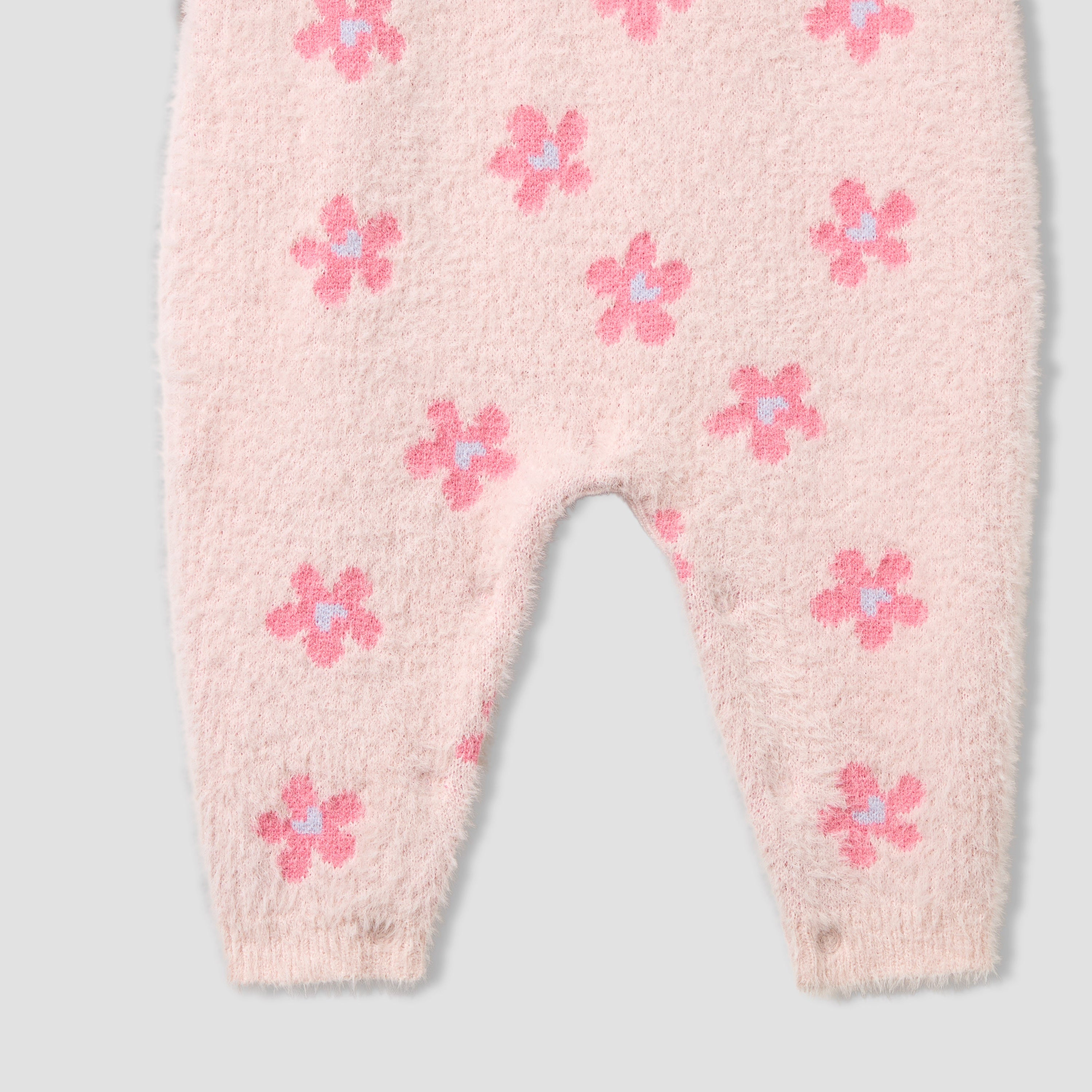 Juniors Floral Print Sleepsuit with Collar