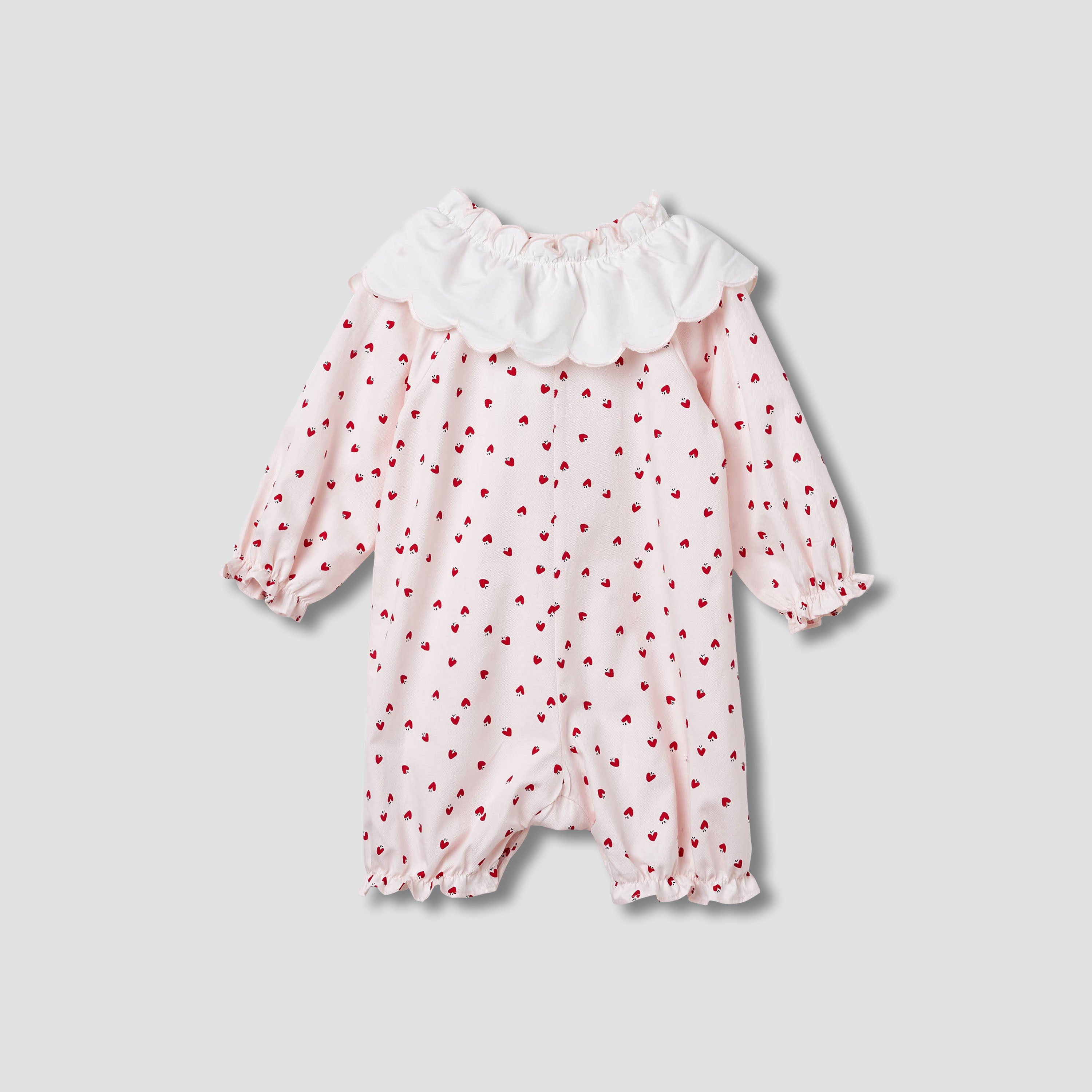 Juniors Printed Romper with Collar and Bow Accent