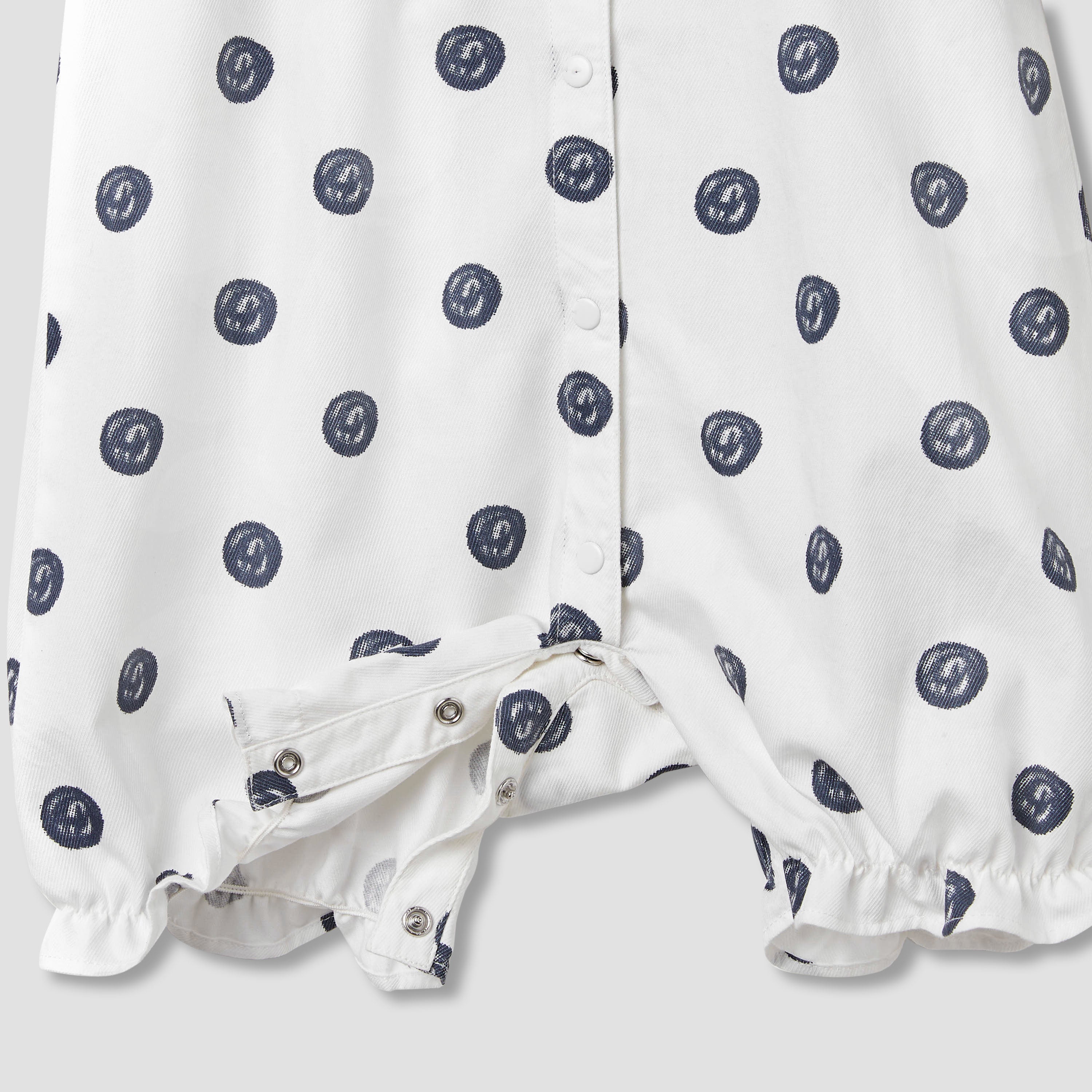 Juniors Printed Romper with Collar and Bow Accent