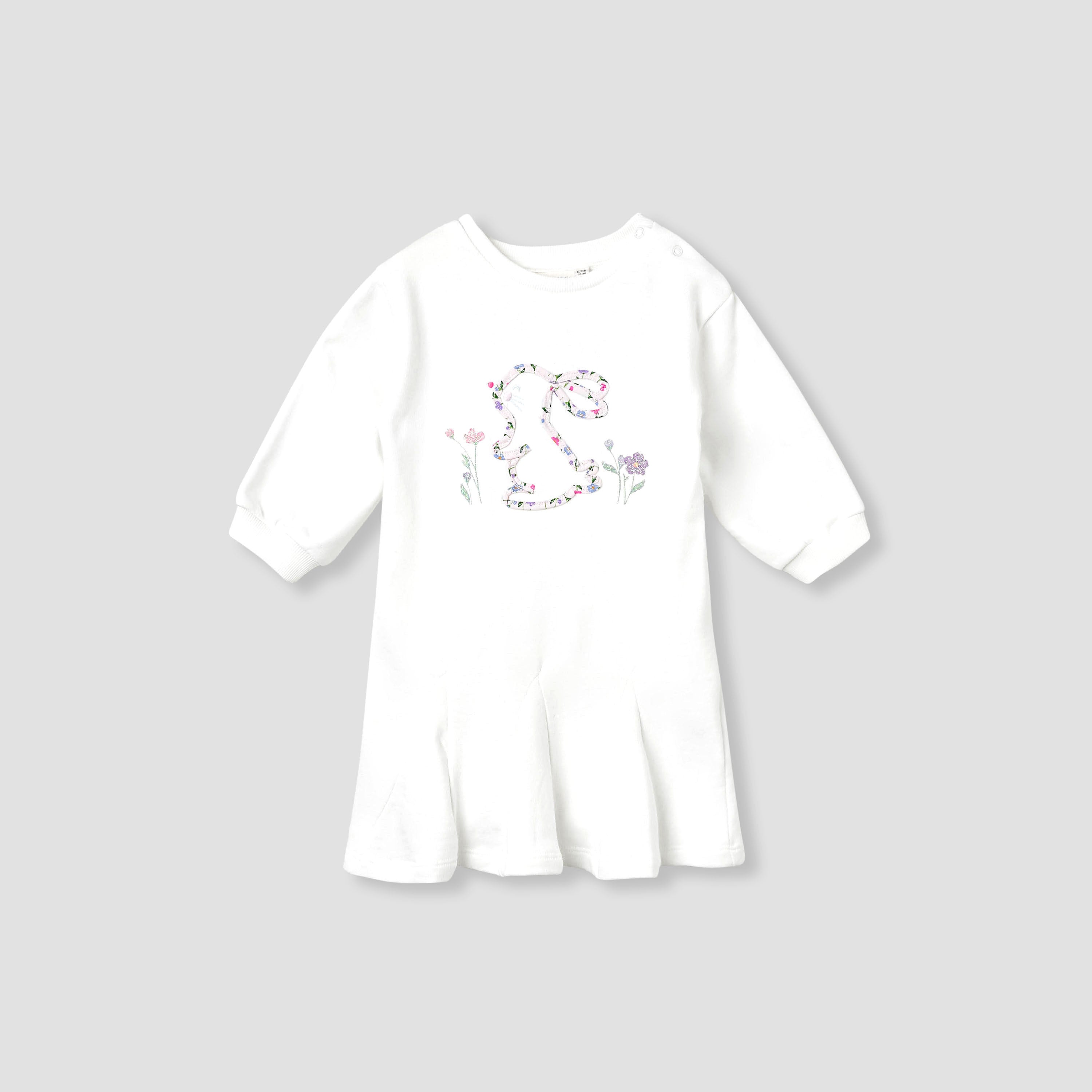 Juniors Bunny Applique Pleated Dress with Headband