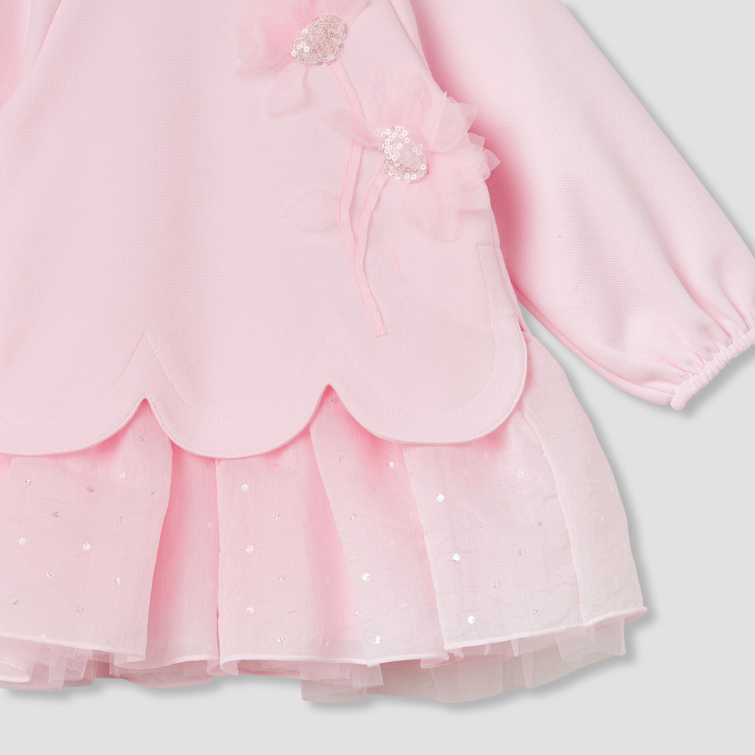 Juniors Floral Accent Sweat Dress and Hairband Set