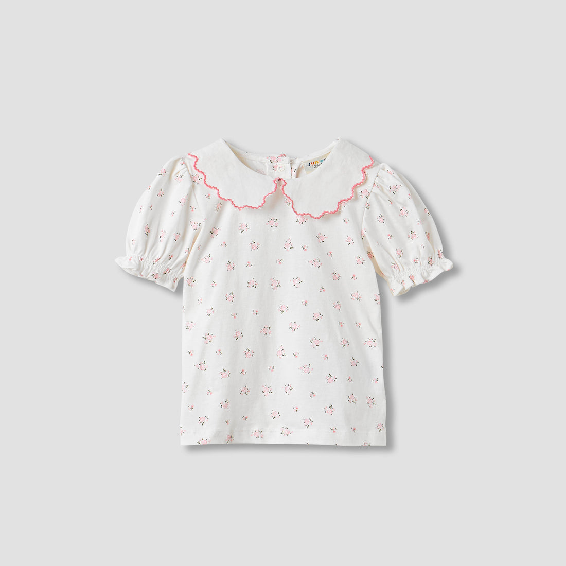 Juniors Cat Embroidered Pinafore and Collared Top Set