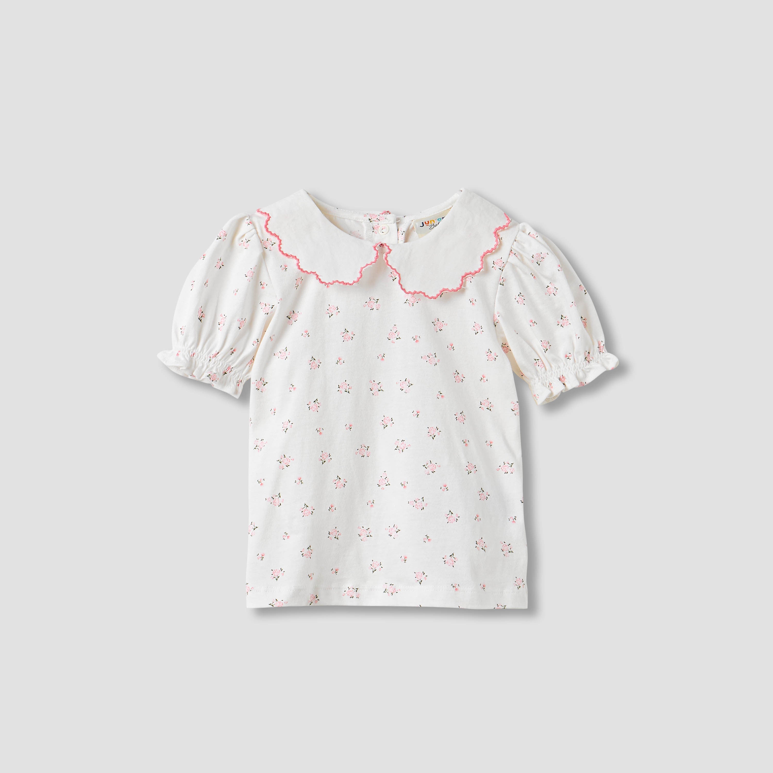 Juniors Cat Embroidered Pinafore and Collared Top Set