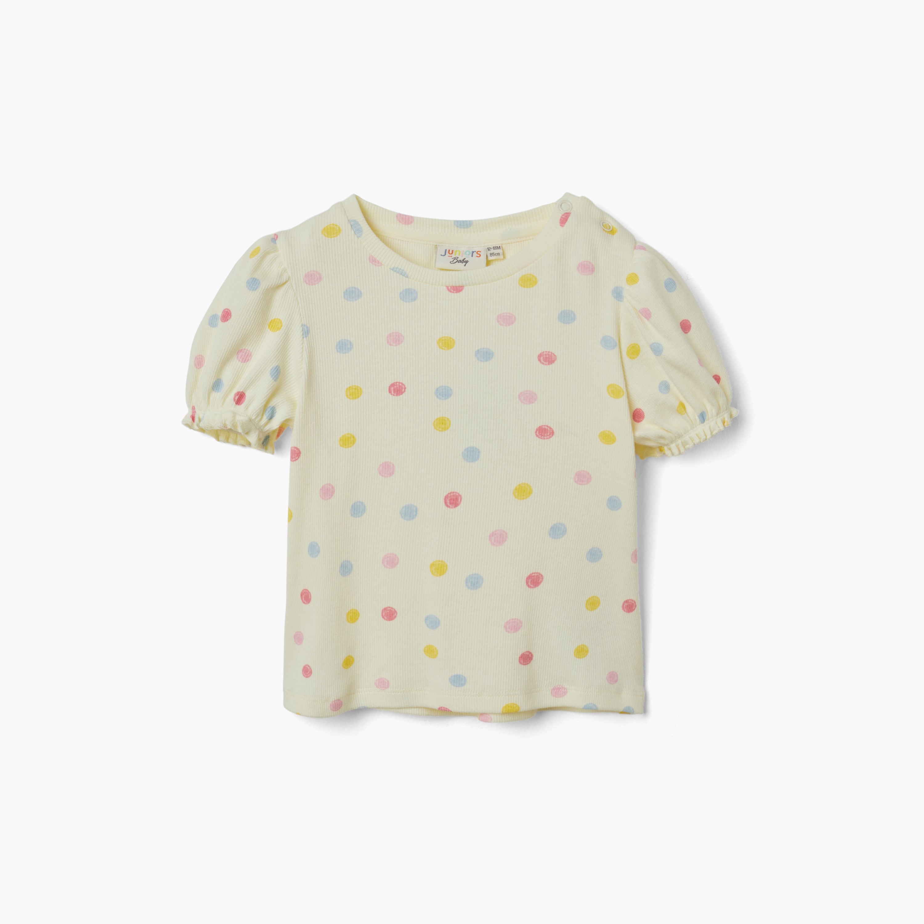 Juniors Bunny Applique Dungaree and Polka Dot Print T-shirt Set