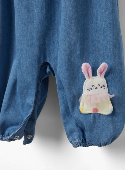 Juniors Bunny Applique Dungaree and Polka Dot Print T-shirt Set-baby-girls-clothing-setsandcoords-image-5