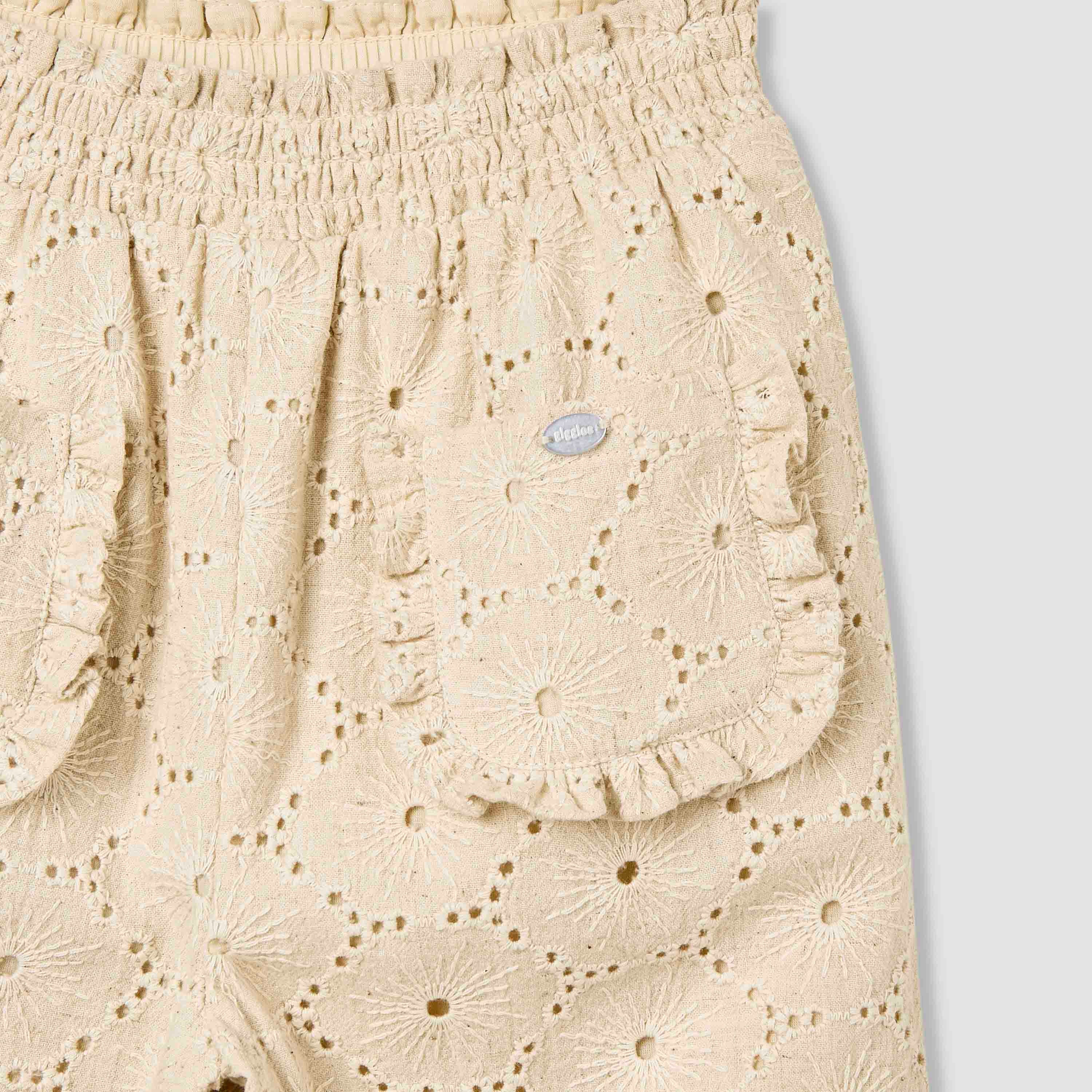 Giggles Schiffli Embroidered Pants with Elasticated Waistband