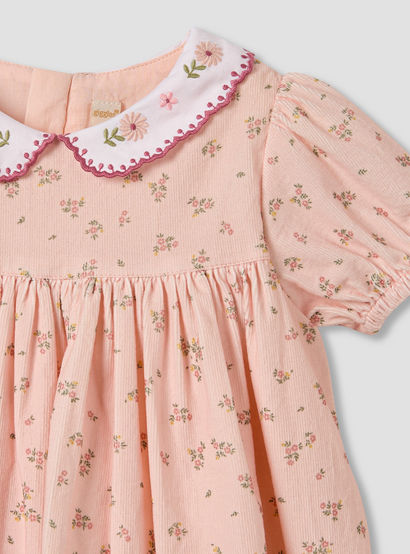 Giggles Floral Print Dress with Cardigan and Tights-baby-girls-clothing-winterwear-dresses-image-7