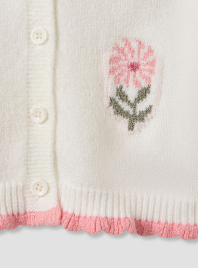 Giggles Floral Print Dress with Cardigan and Tights-baby-girls-clothing-winterwear-dresses-image-9