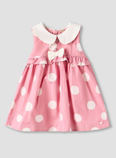 Giggles Peter Pan Collar Sleeveless A-line Dress with Polka Dot Print-baby-girls-clothing-dressesandjumpsuits-image-2