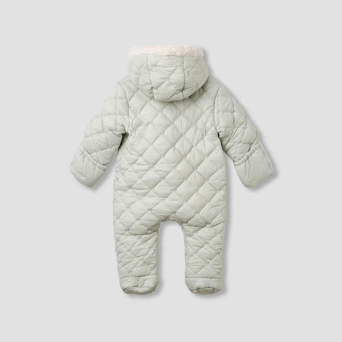 Giggles Quilted Closed Feet Coverall with Hood and Long Sleeves