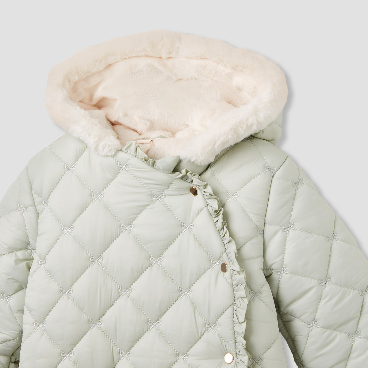 Giggles Quilted Closed Feet Coverall with Hood and Long Sleeves